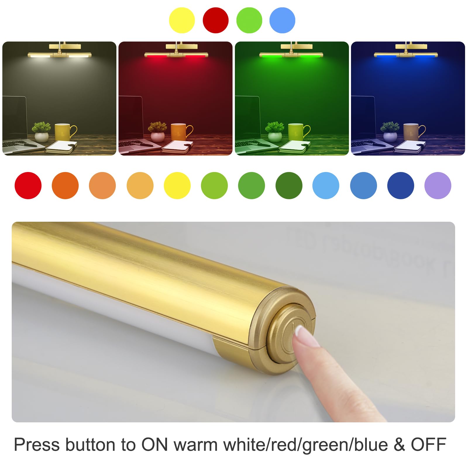 Luxsway Wireless Picture Lights For Paintings,Recgargeable Battery Art Display Light With Remote Control,Dimmable And Timer Off