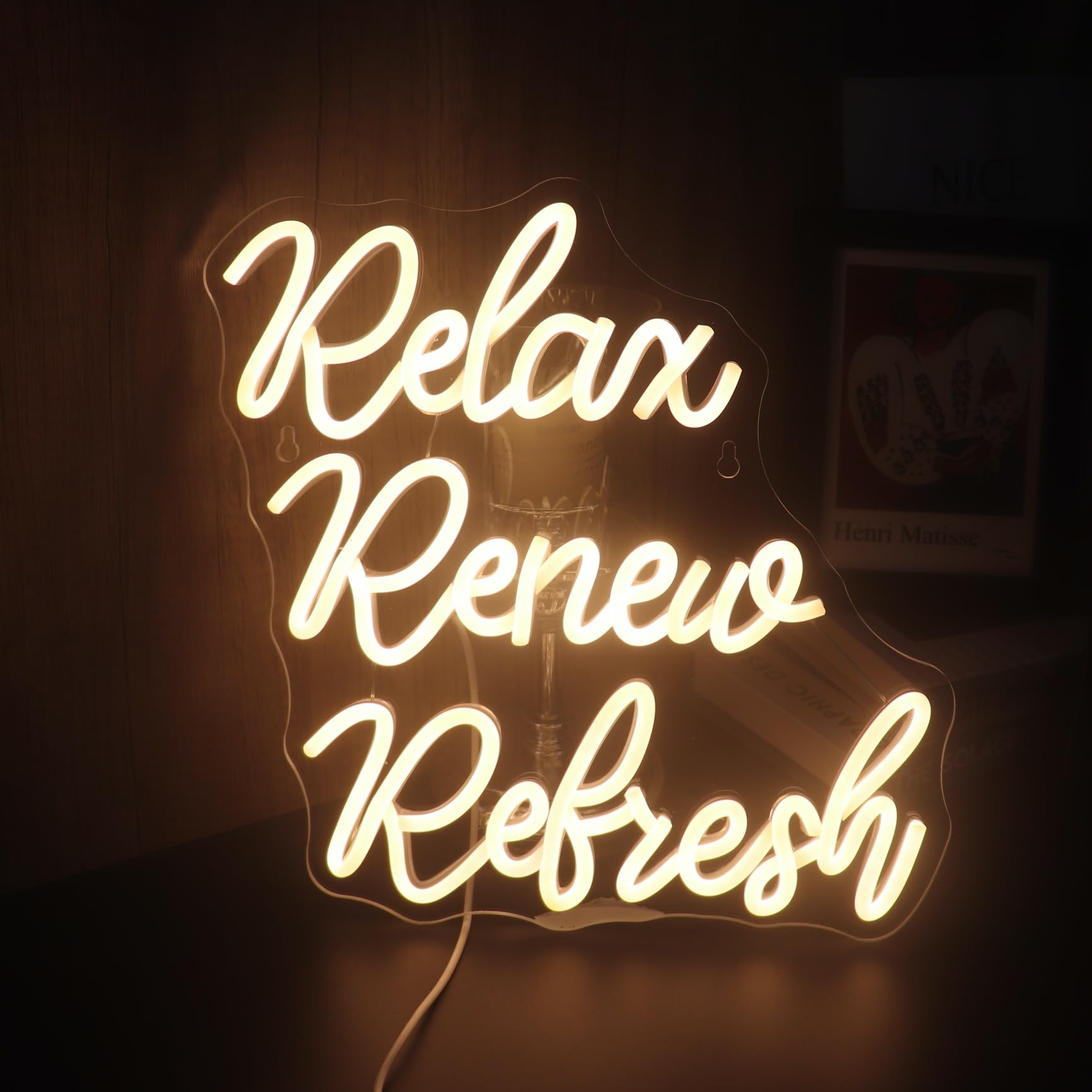 QiaoFei Neon Sign LED Dimmable for Home & Bar Decor, Medium Size, Warm White Light, Perfect for Parties & Gifts