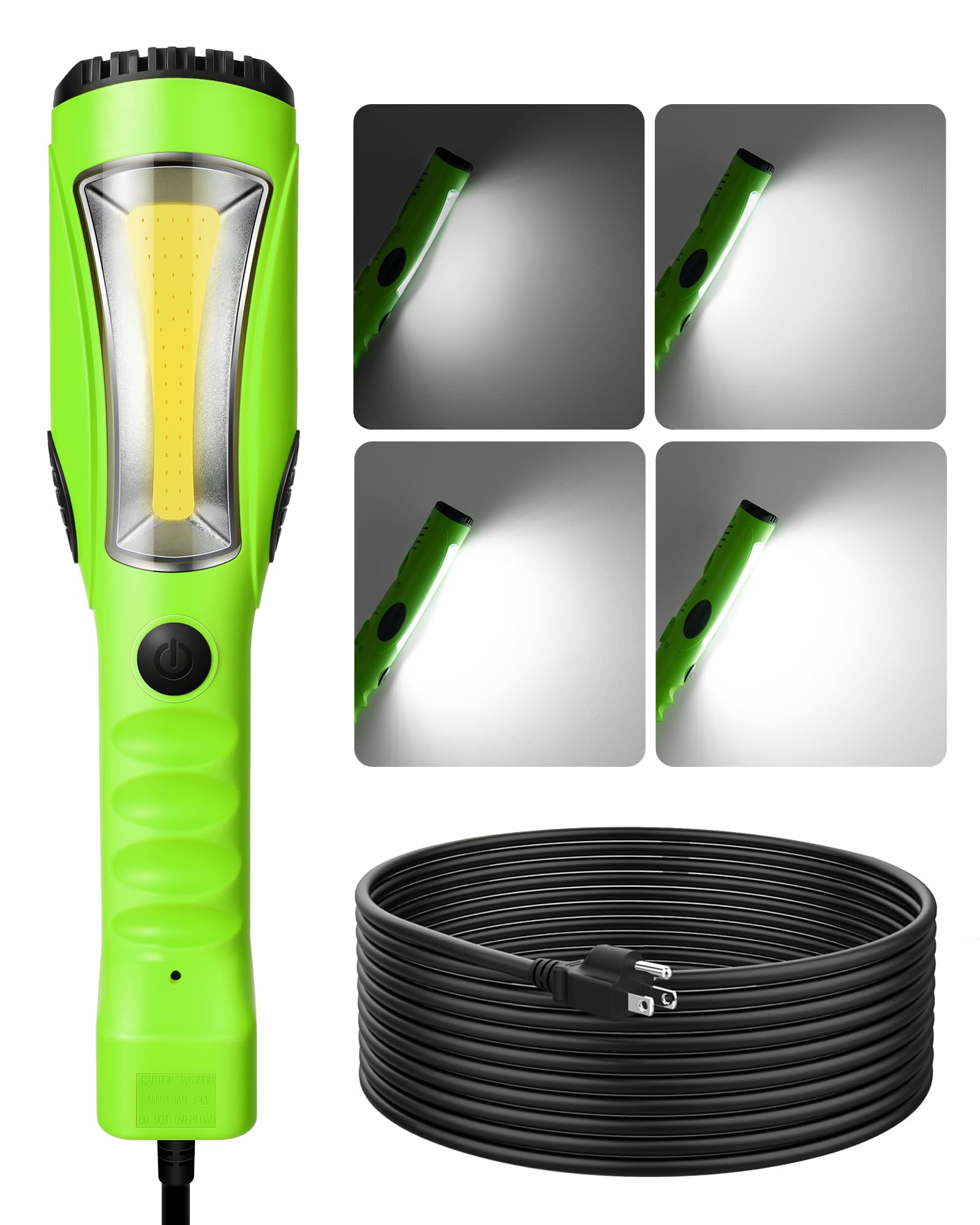 EDISHINE LED Work Light (25 feet), Underhood Work Light, 2000LM COB LED Light, Trouble Light with Cord 16 Gauge SJTW, Strong Mag