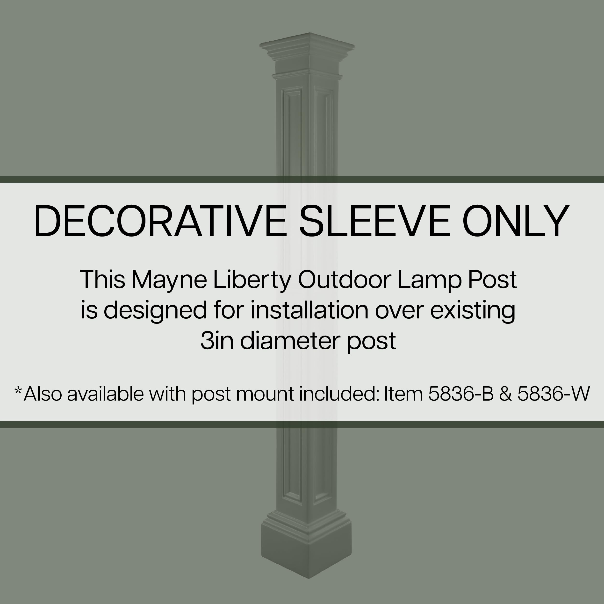 Mayne 5838-Bk Liberty Outdoor Lamp Post, 9.5X9.5, Black