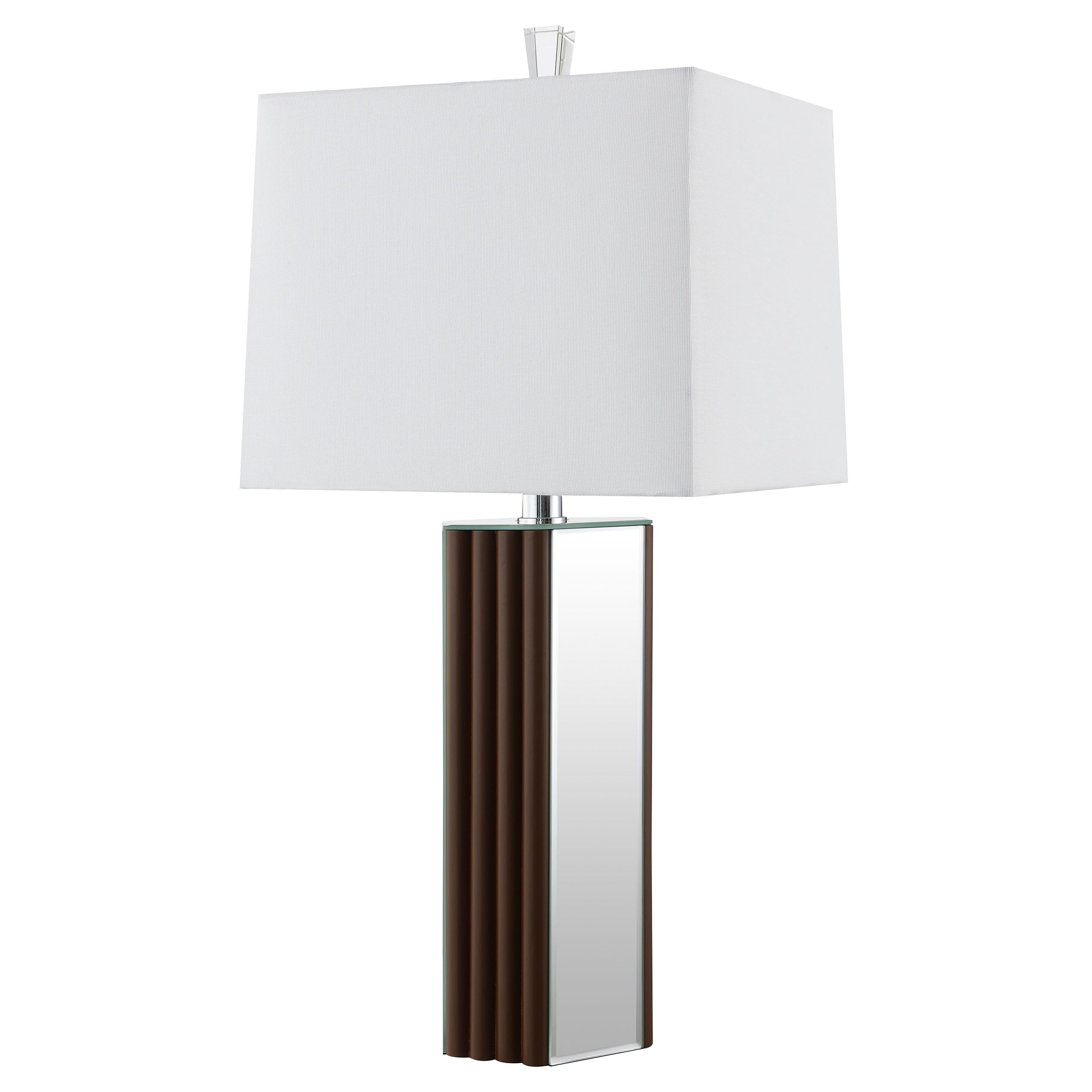 Coaster Home Furnishings Elena 30-Inch Square Tapered Mirrored Table Lamp Brown