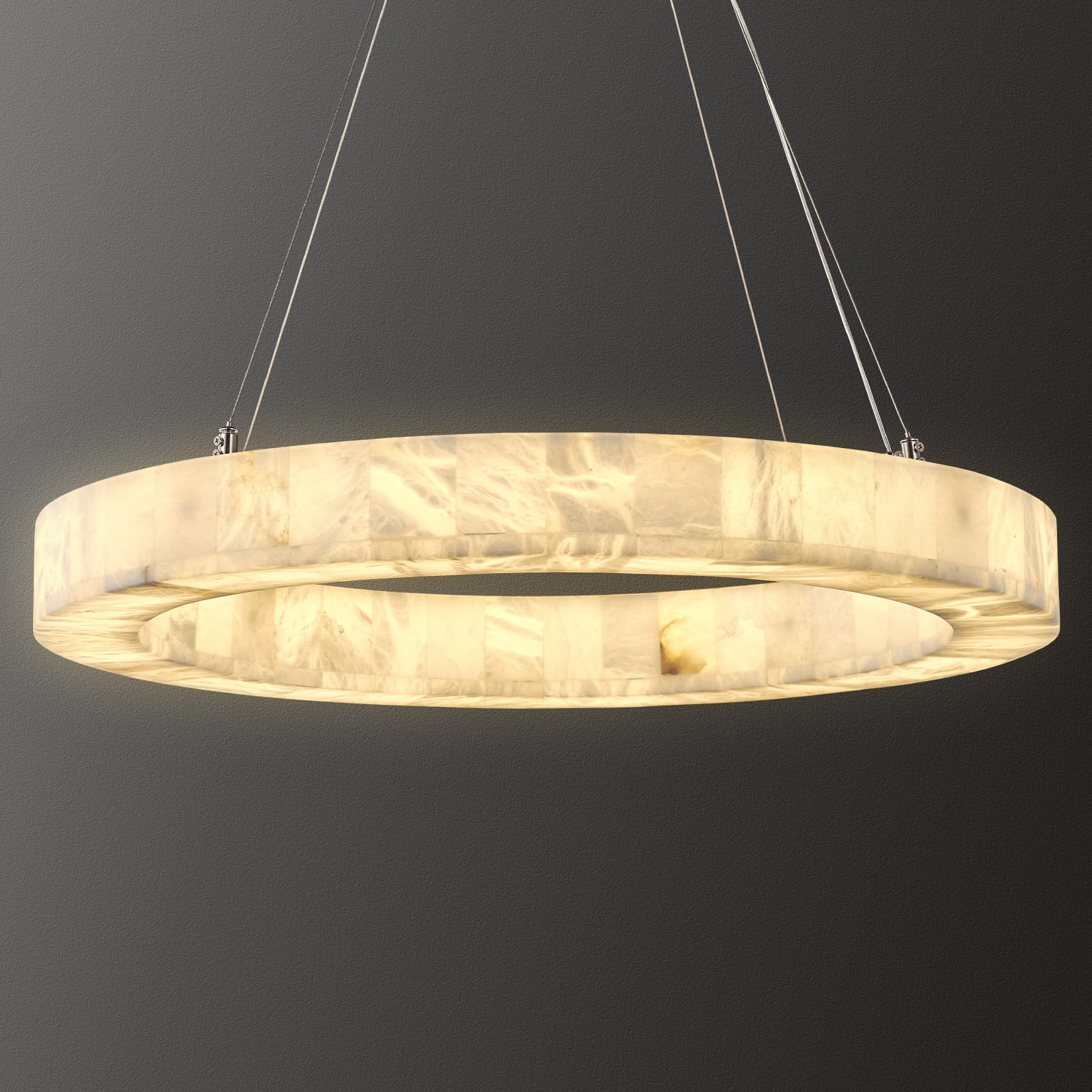YIOSI Alabaster Round Chandelier  D30.5in Modern Marble Dining Room Chandeliers  Foyer Chandelier for Dining Room Light Fixture  Living Room  Bedroom Lights  Foyer  Kitchen  Hallway