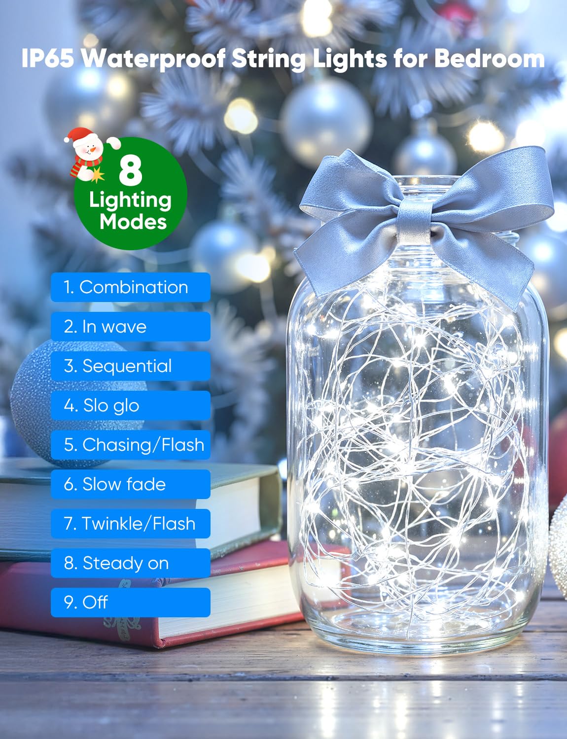 Minetom Fairy Lights 12 Pack, 20 LED, Battery Operated, 8 Modes, Timer, 7ft, White Copper Wire, Waterproof, Twinkle Lights