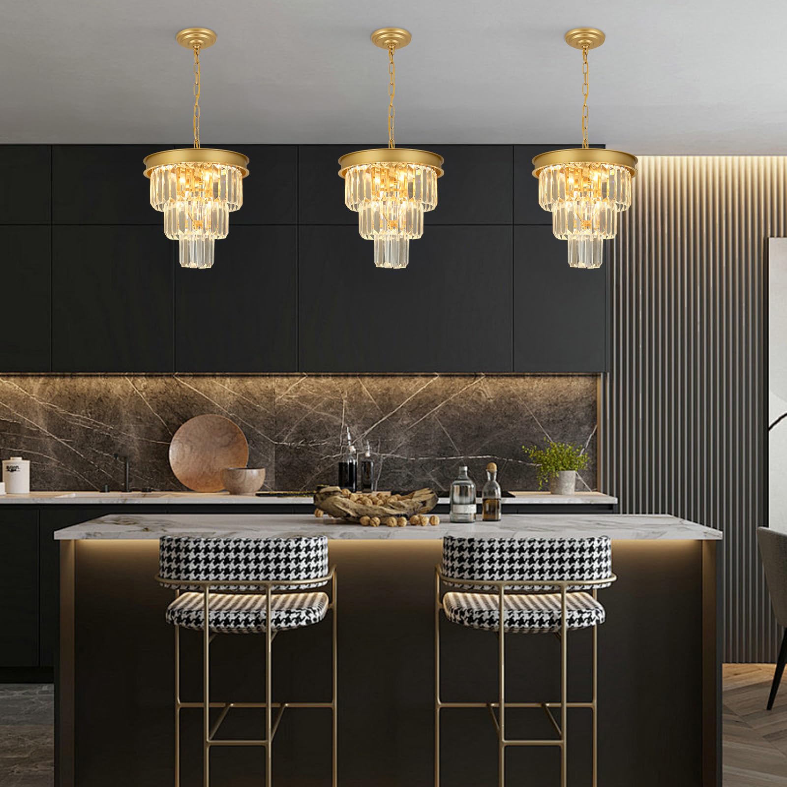 Weesalife Crystal Chandeliers For Dining Room Light Fixtures Over Table