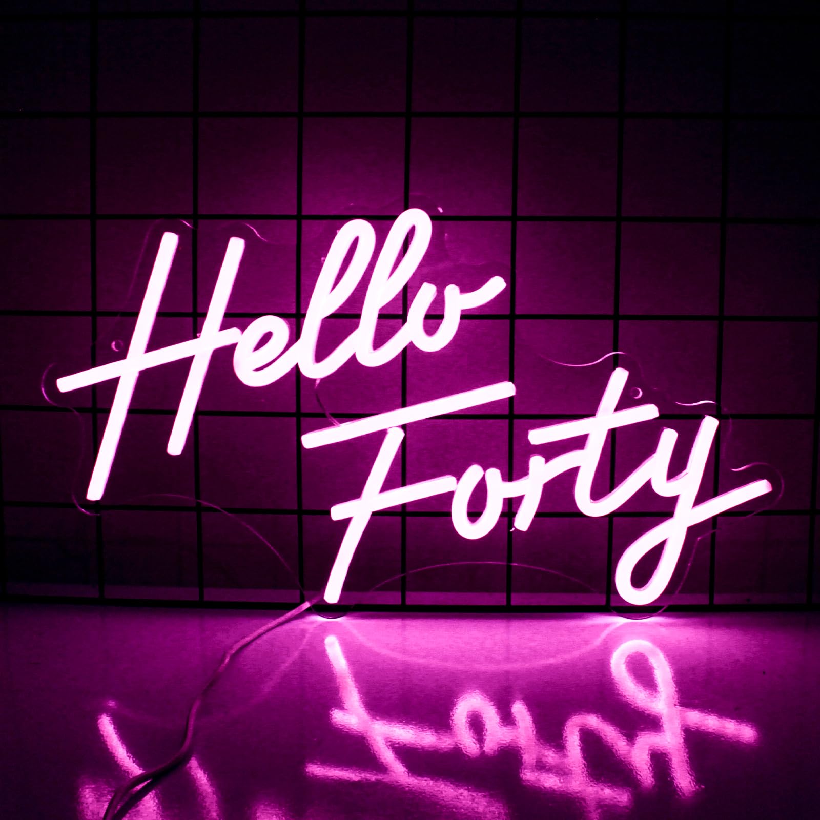 Jesalah Neon Sign - Dimmable 40th Birthday Decor - Pink LED Tube for Bedroom, Home, Office, Beauty Salon