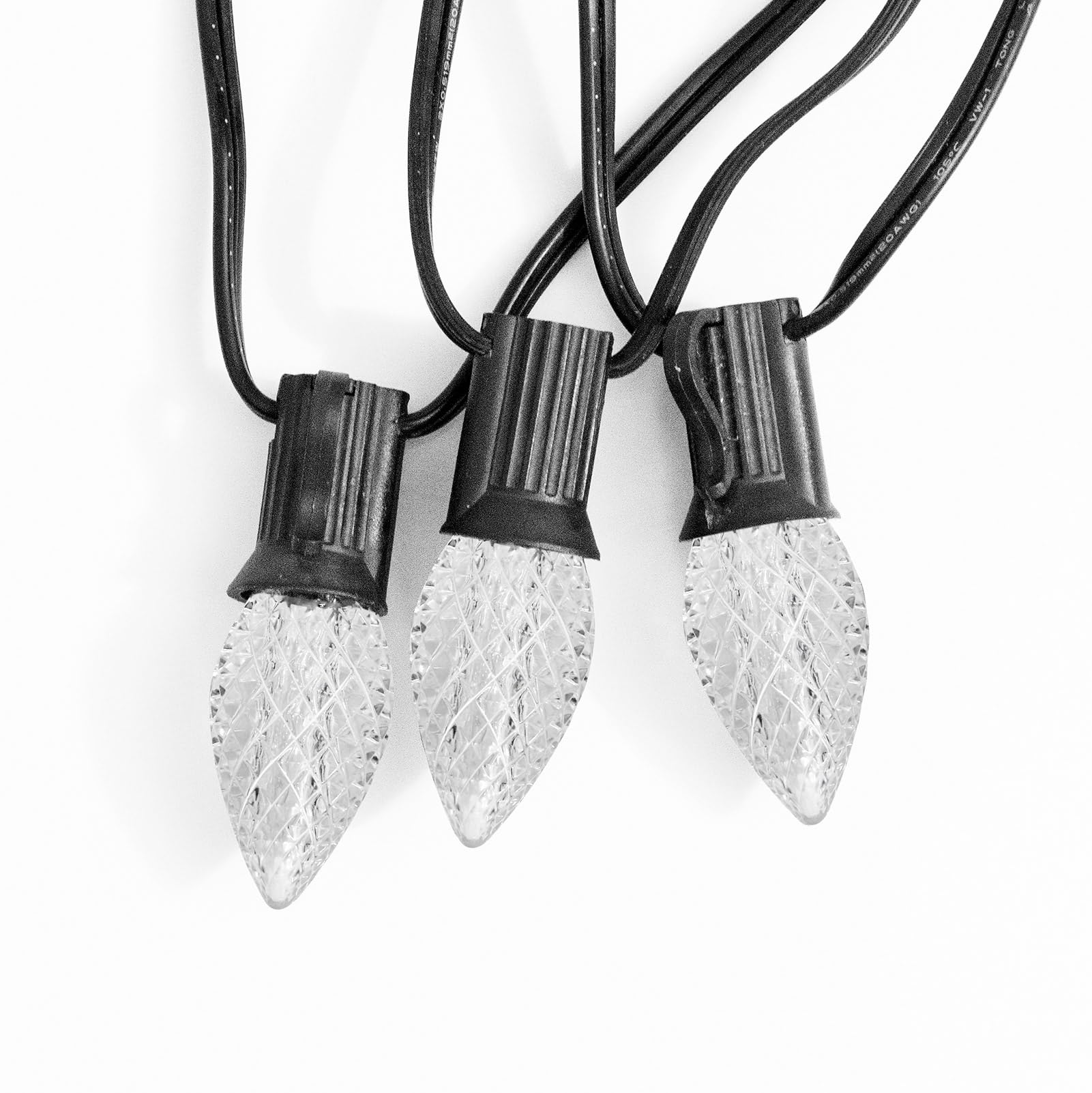 Meconard C7 LED Christmas Light Bulbs, Shatterproof, E12 Base, Cool White, 50 Count, Model MC706WCW50P