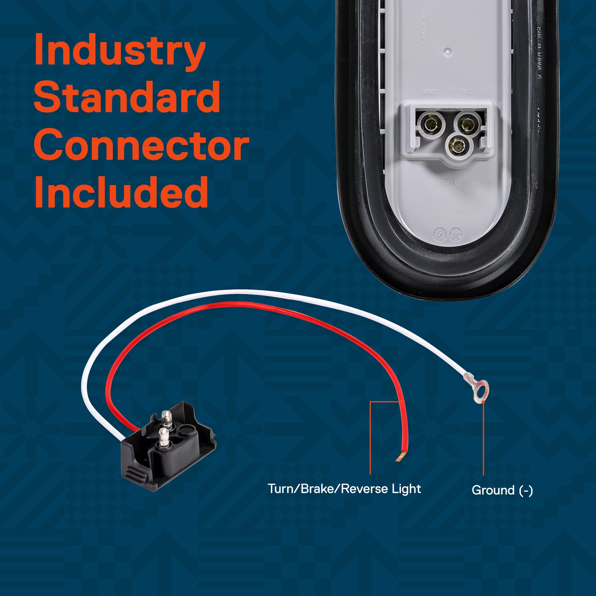 4Pc 6&quot; White Oval Led Reverse Trailer Tail Light Kit [Dot Fmvss 108] [Sae (2) R] [24 Led] [Grommet & Plug Included] [Ip67 Waterproof] [Back Up Signal] Trailer Lights For Boat Trailer Rv Trucks