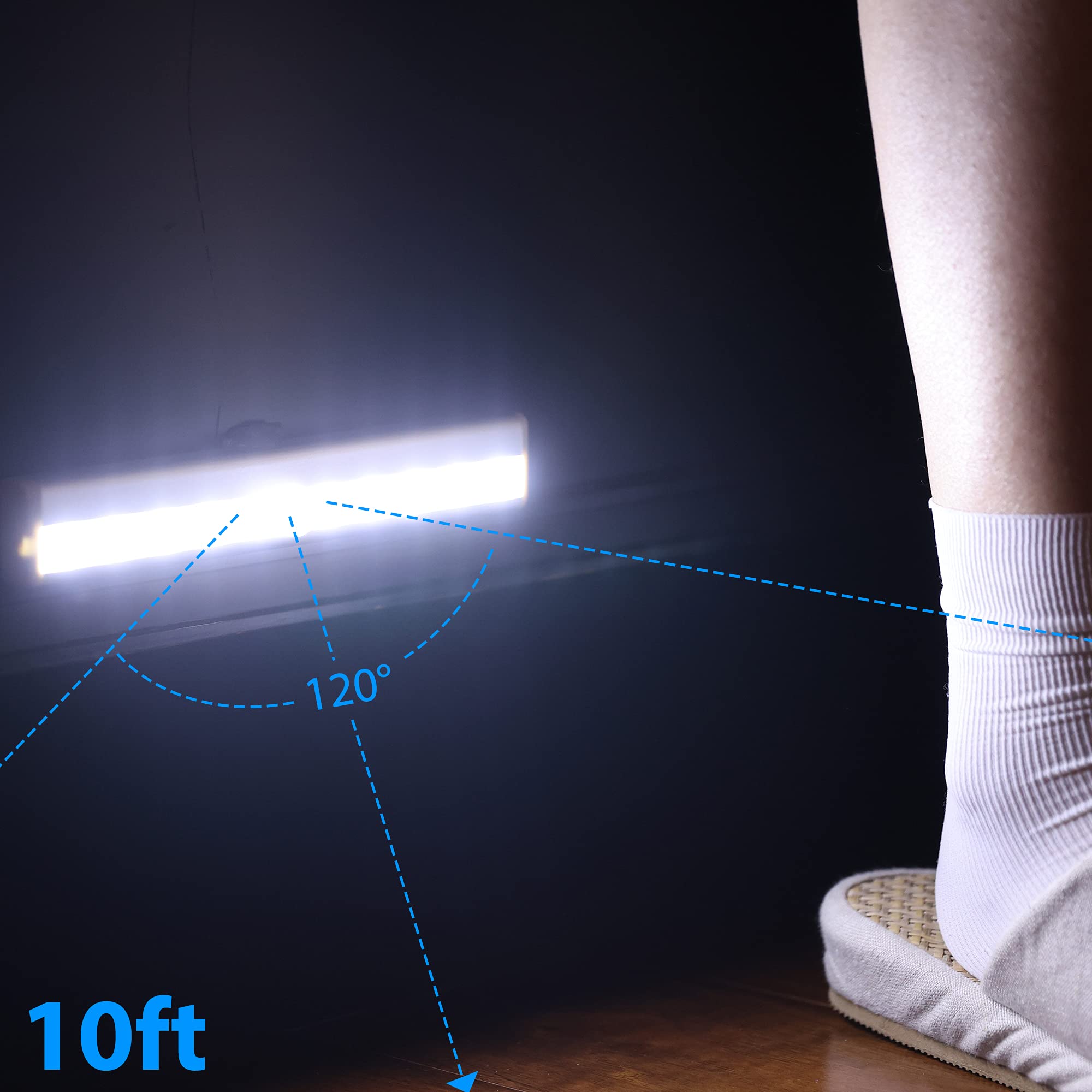 Hopedone Led Closet Light, 10 Led Battery Operated Motion Sensor Light Indoor Stick-On Anywhere Magnetic Safe Lights Under Cabin