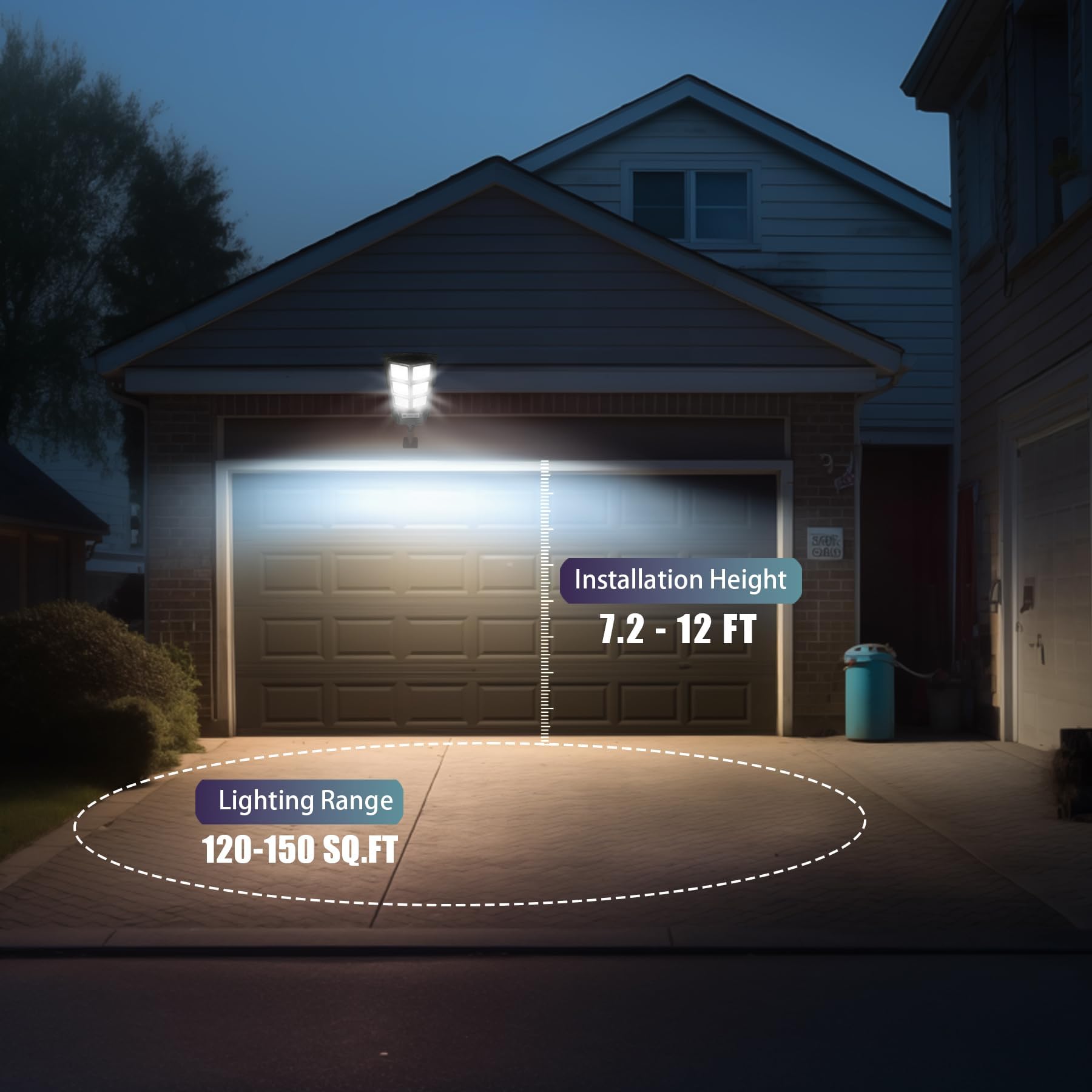 Wattake Solar Lights Outdoor 6000K -150W Led Solar Street Light Motion Sensor 15000Lm Solar Parking Lot Light Dusk To Dawn Solar Powered Lamp Waterproof Flood Light With Remote Control (1 Pack)