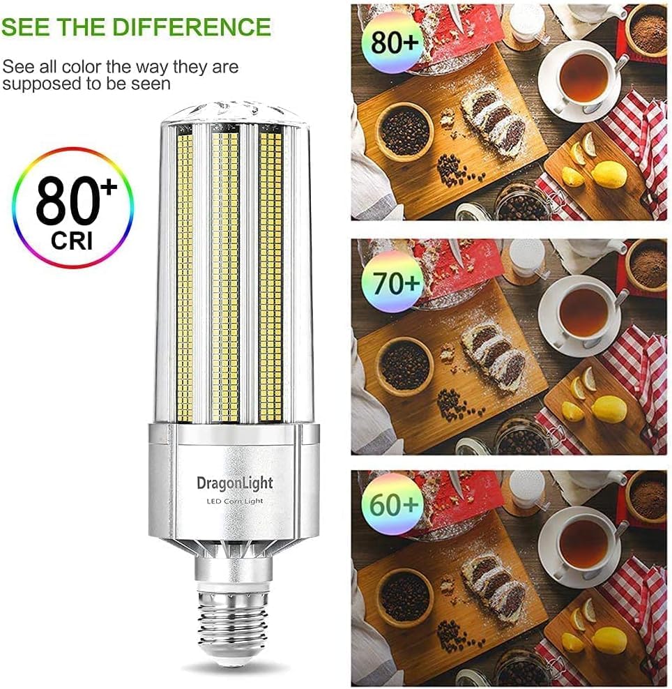 Dragonlight 200W Commercial Grade Corn Led Light Bulb(800 Watt Metal Halide/Hid/Hps Replacement) E39 Large Mogul Base Led Lamp 5