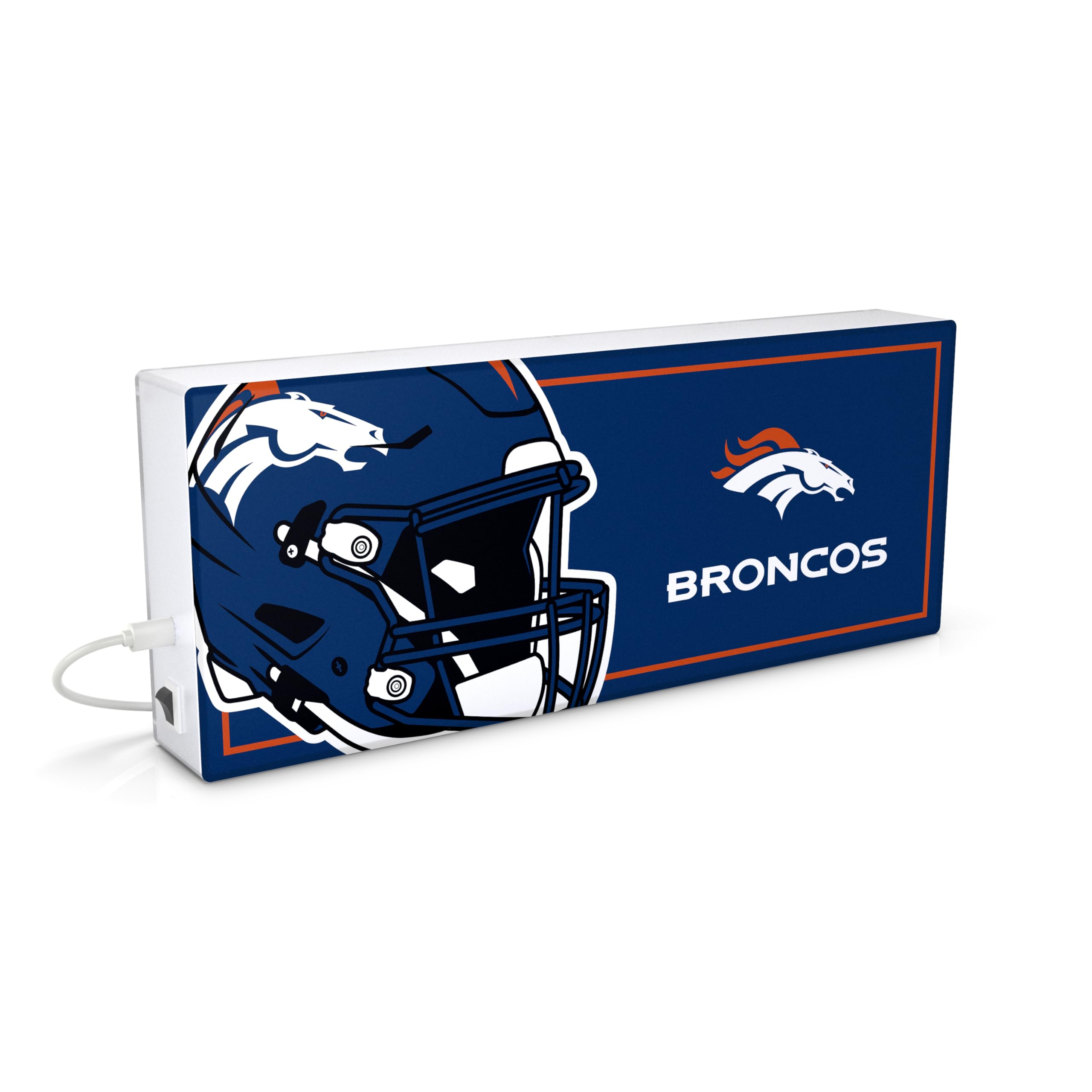 SOAR NFL LED Ambience Light Box: Elevate Your Space with Officially Licensed Wall D  cor, Denver Broncos