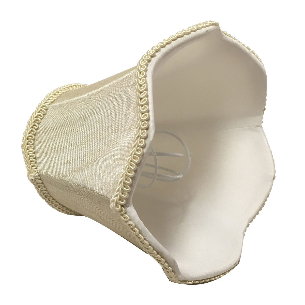 Royal Designs, Inc. Clip On Scalloped Bell Chandelier Lamp Shade Flame Clip Fitter, Cso-1029-5Bg, 3 X 5 X 4.5, Beige, 1 Pack