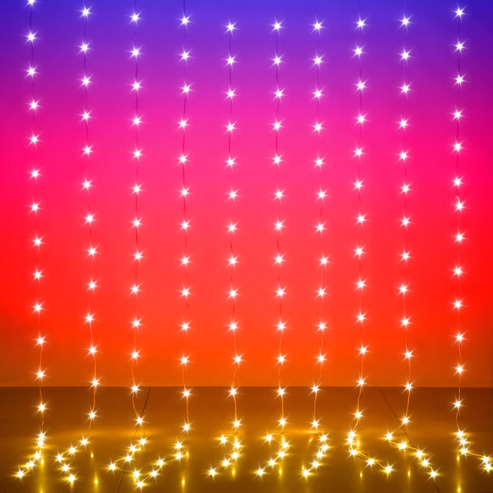Kepstars Led Curtain Lights, 6.5Ft X 6.5Ft 200 Led Rgb Color Changing String Fairy Lights Curtain With Smart App Control, Music & Voice Sync For Bedroom Backdrop Indoor Outdoor Christmas Decorations