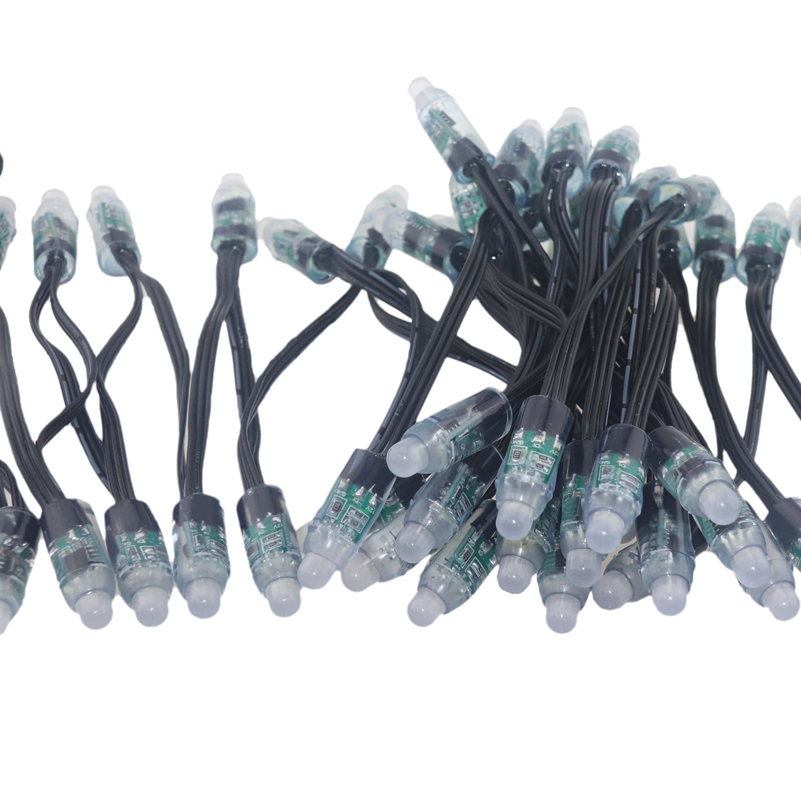 Rextin Ws2811 Led String Pixels Digital Lights Addressable Waterproof Rgb Full Color 12Mm Dc 12V (Dc12V 500Pcs)