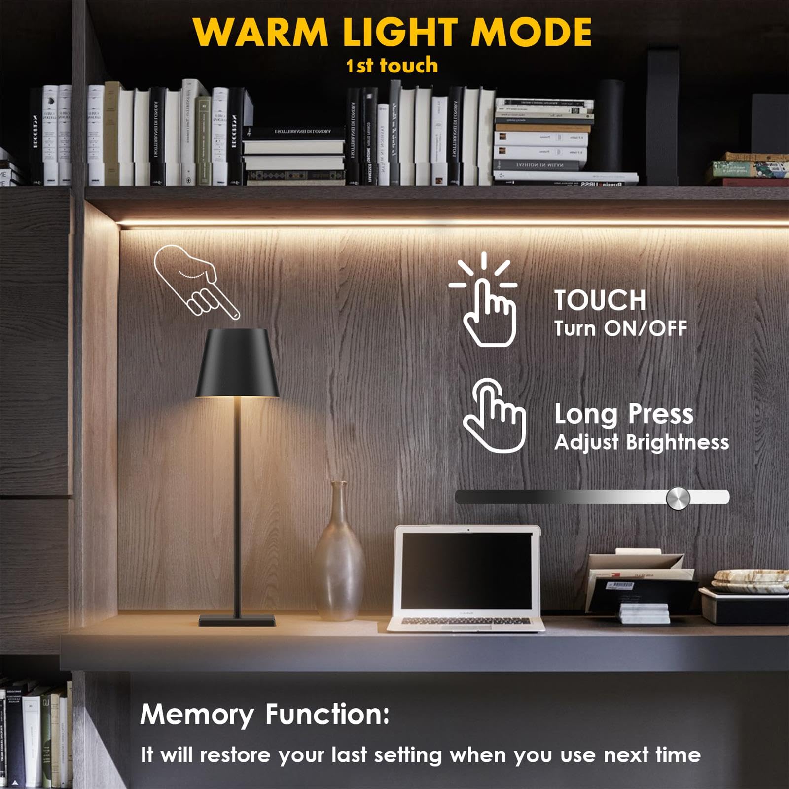 2 Pack Led Cordless Table Lamp With Rgb & Stepless Dimming Rechargeable Battery Desk Lamp 3W 5500Mah Battery Operated With Moder