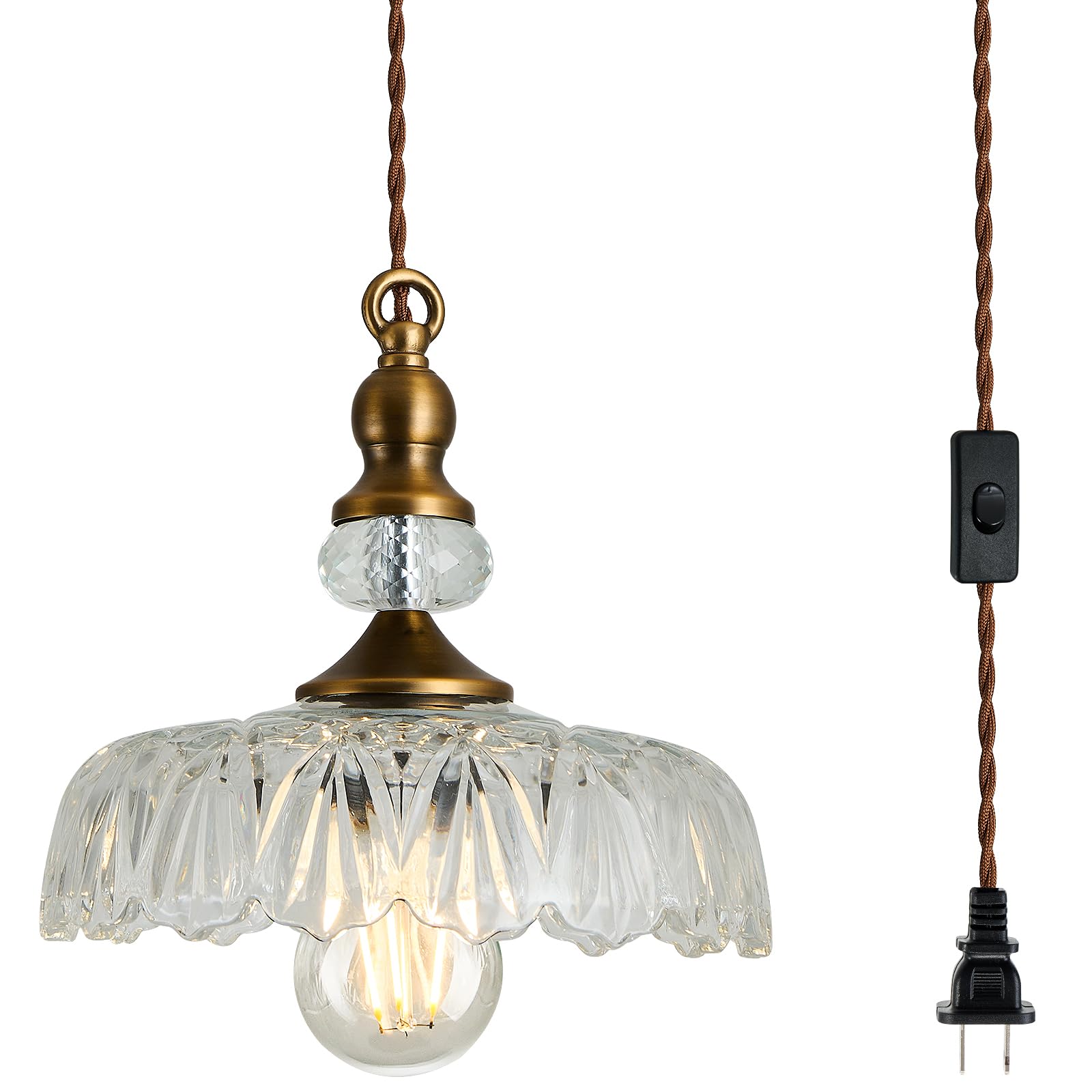 Cvkash Vintage Brass Pendant Light Fixture - Adjustable Gold Chandelier For Home & Dining Room