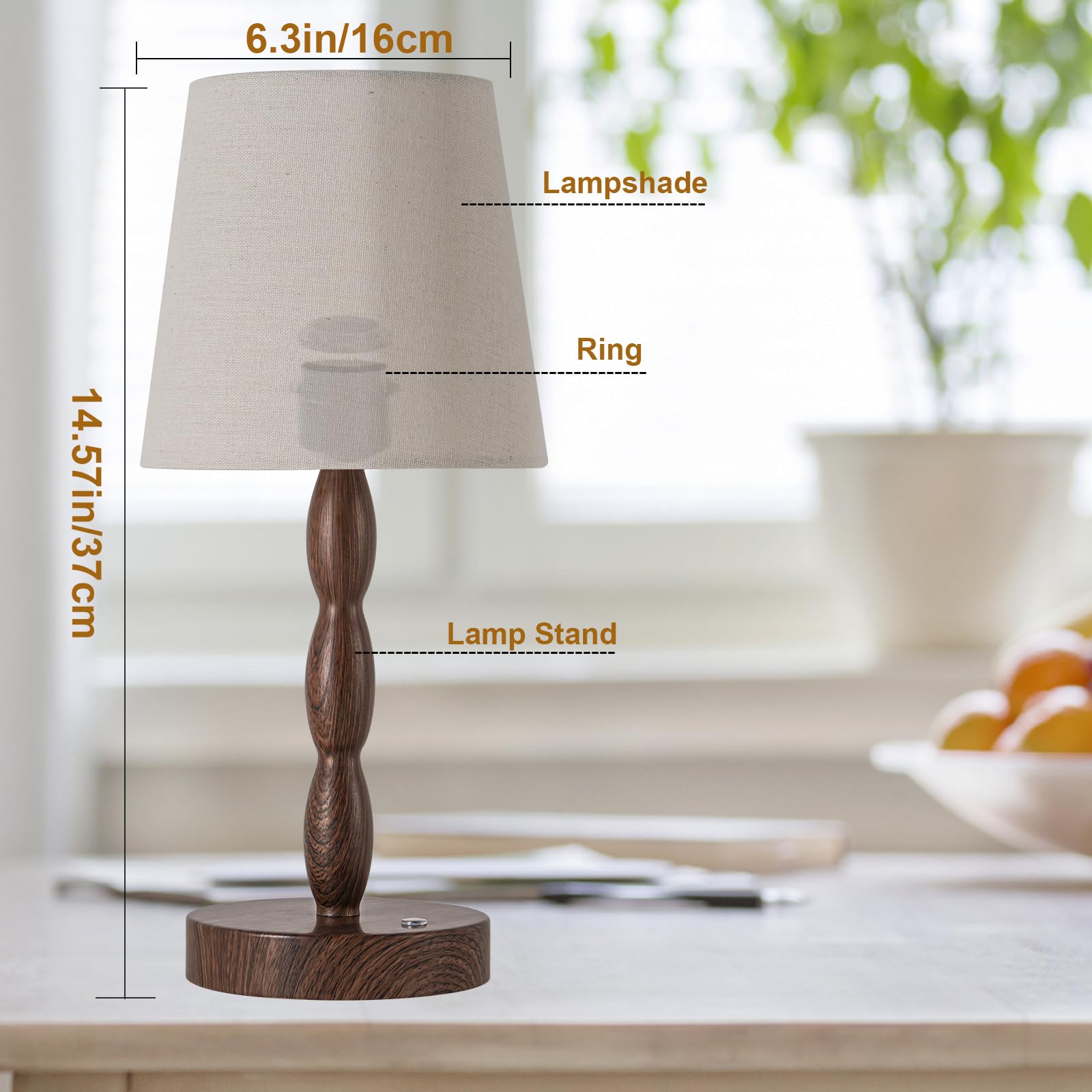 Castlelife Portable Cordless Table Lamp, Touch Desk Lamp Rechargeable Battery Powered, 3-Level Brightness Stepless Dimmable Beds