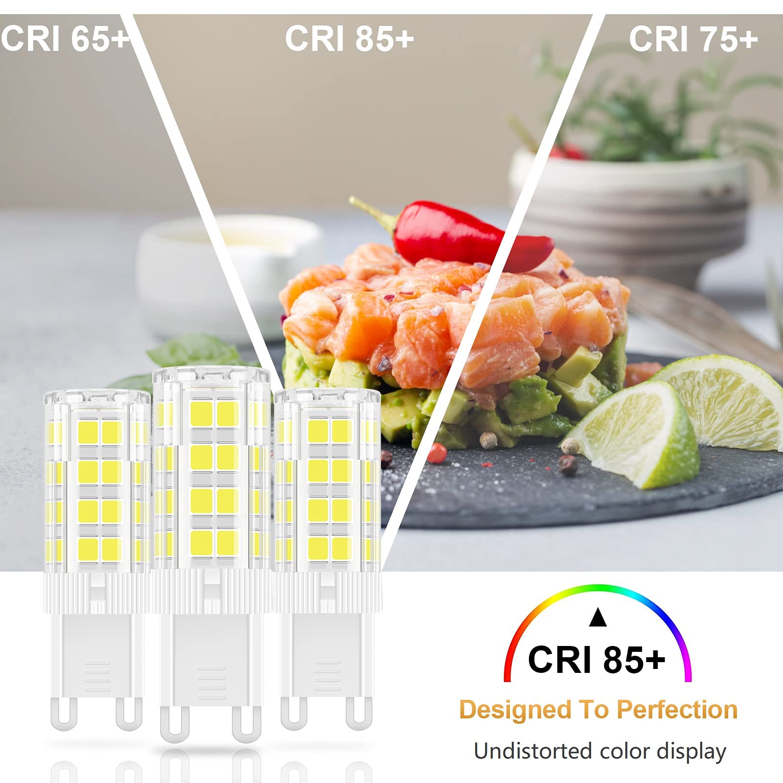 Topleder G9 Led Bulb Daylight 5W, 5000K Non-Dimmable, 40 Watt T4 G9 Halogen Equivalent, 120V No-Flicker, Chandelier Lighting 450
