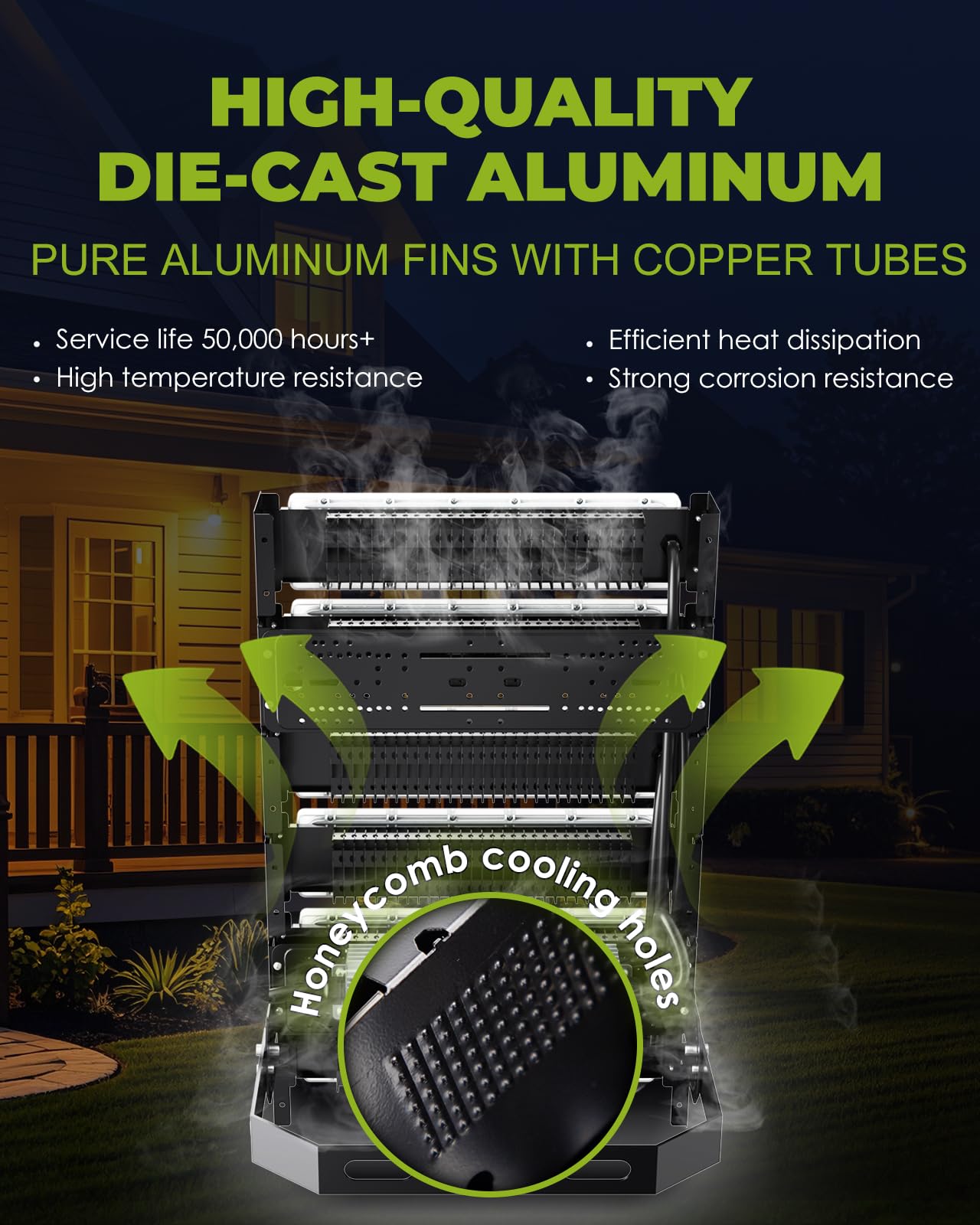 Spolehli 2000W Led Stadium Flood Lights 48000Lm Ip66 Waterproof 6500K Daylight Black