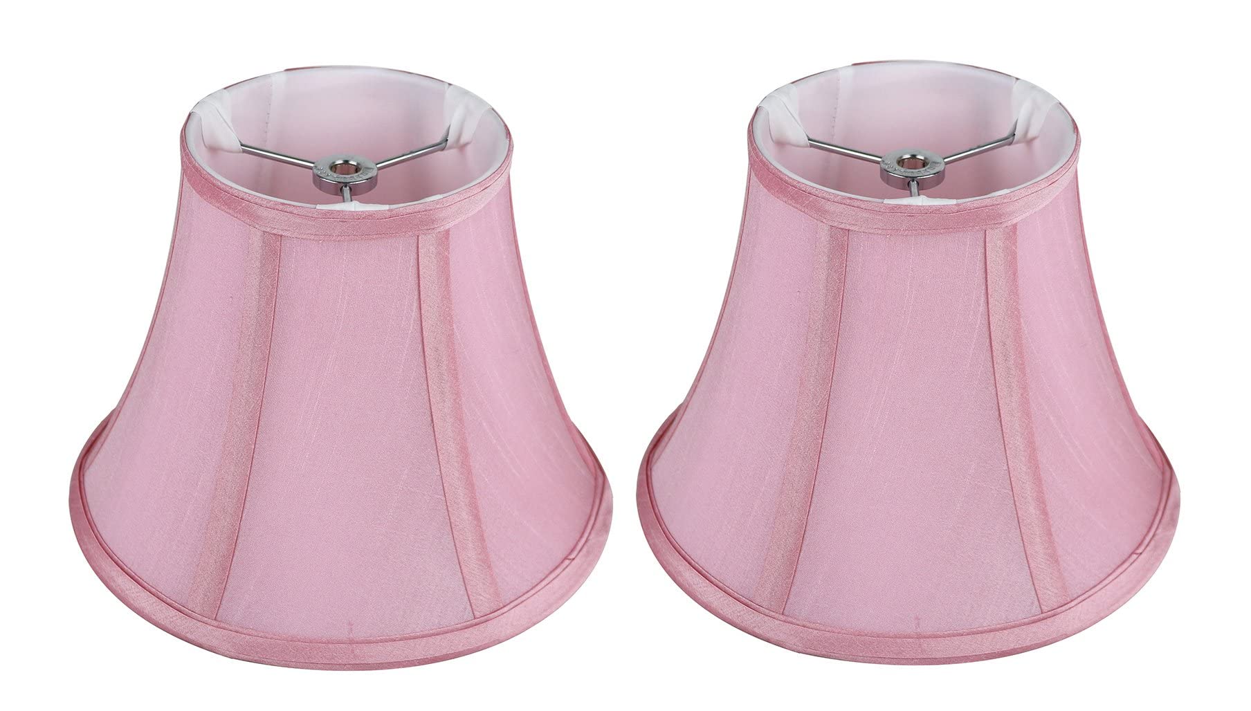 Urbanest Softback Bell Lampshade Set of 2, Faux Silk, 5x9x7 inches, Pink, Spider-Fitter