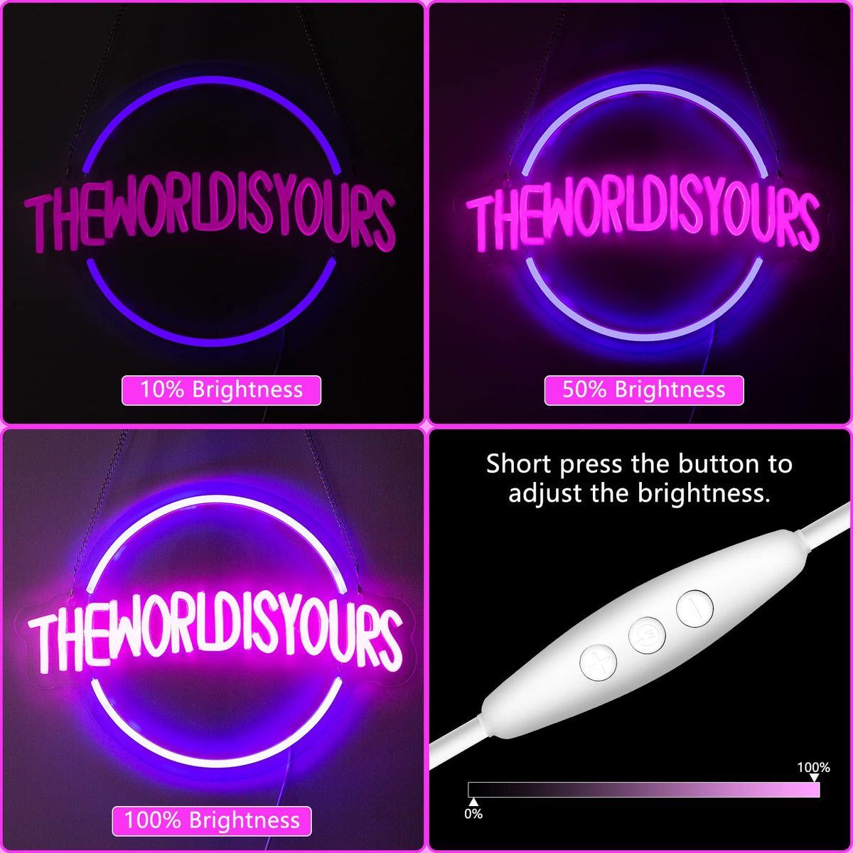 Moodlion Neon Sign, Blue LED Wall Decor, 15.8x11.9 IN, Acrylonitrile B ...