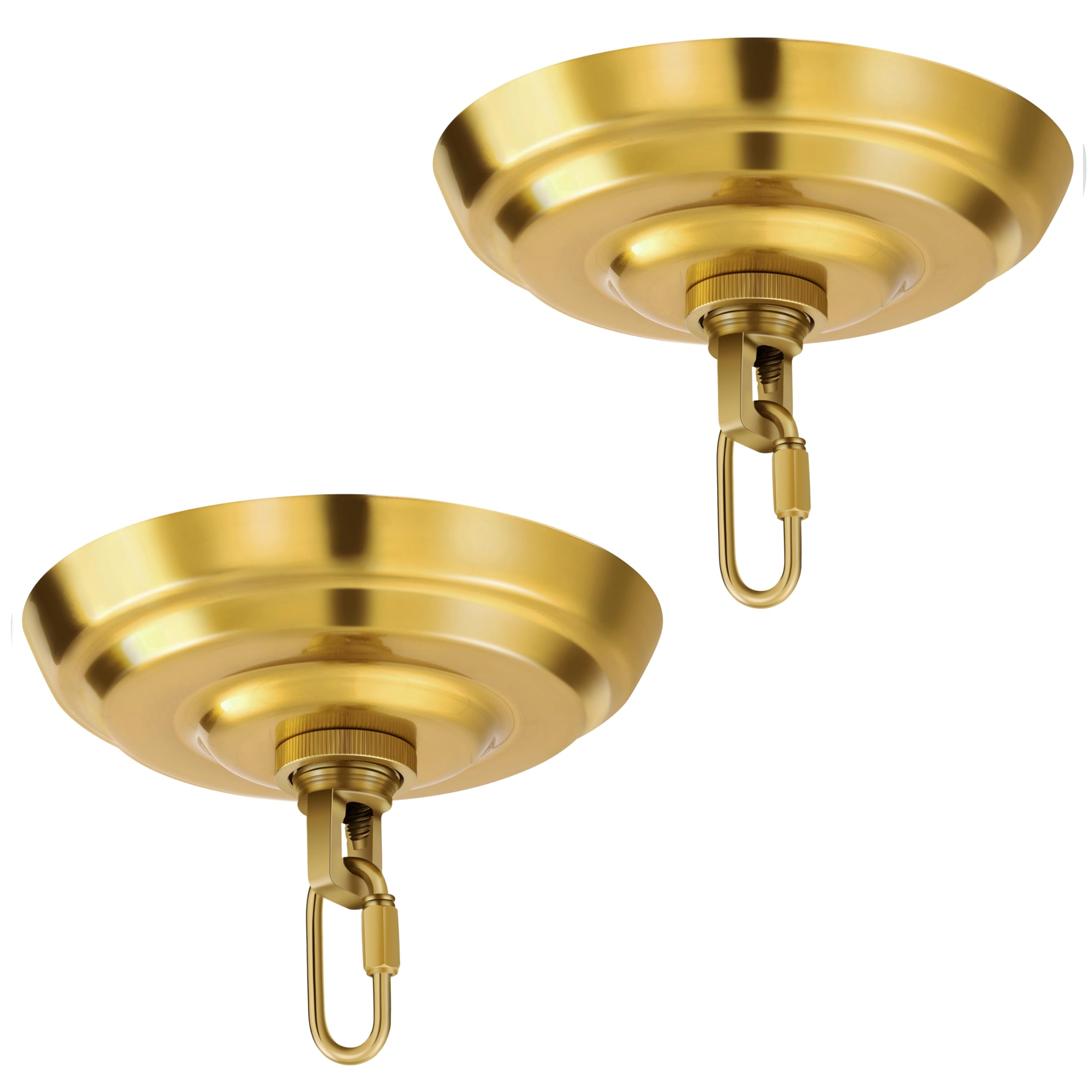 Mayomajo 2 Pack Of 5-5/16 Inches Light Canopy Kit  Heavy Duty Replacement Cover Plate With Mounting Hardware For Chandelier  Pendant Lighting & Swag Light (Brass  5-5/16 Inch Canopy)