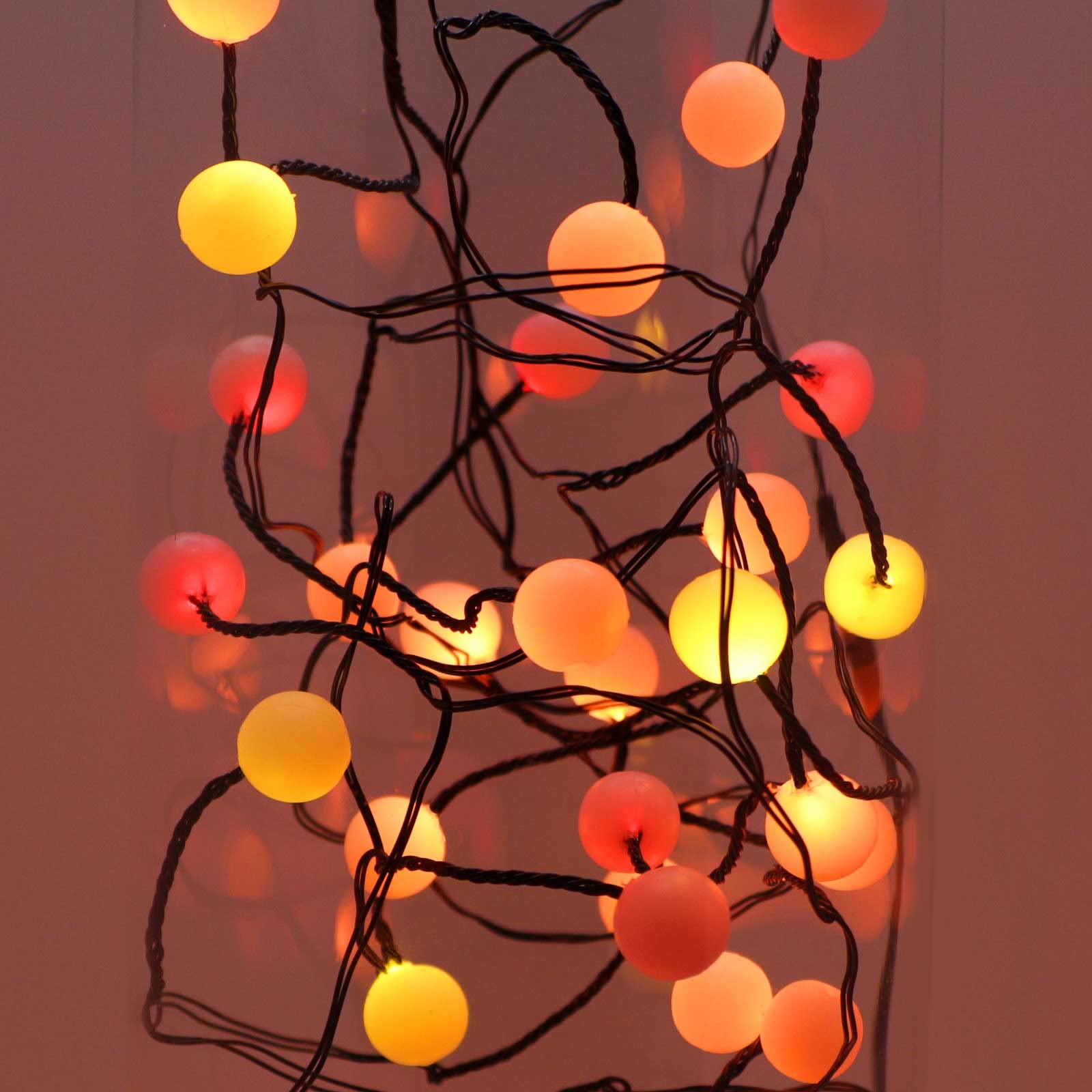 QBIS Berry Cluster Lights, Halloween Decorations, Halloween Lights Outdoor/Indoor, Battery Powered Fairy String Lights with Timer for Indoor/Outdoor Halloween Decor, Red, Orange & Yellow Lights
