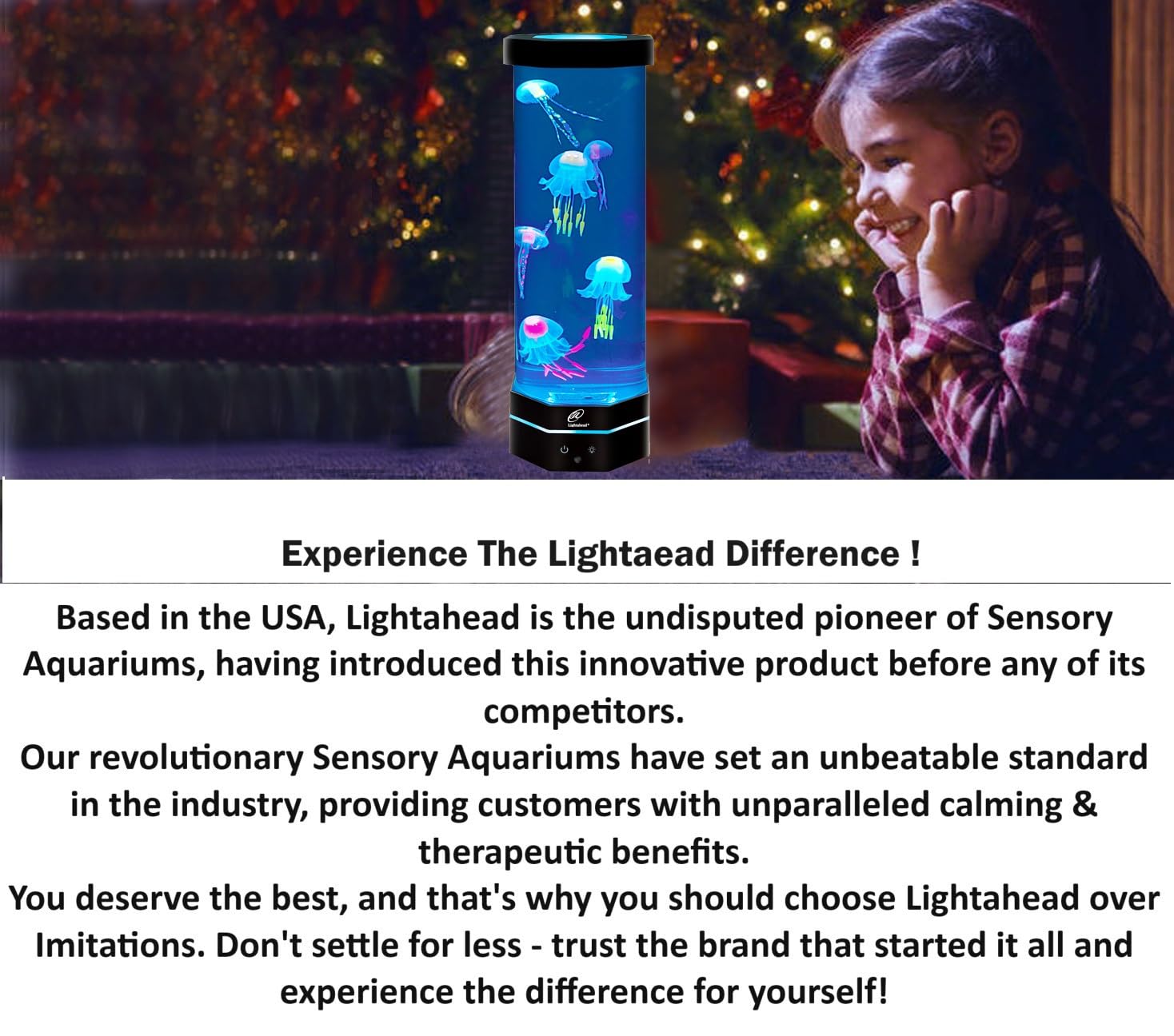 Lightahead Led Mini Desktop Jellyfish Lamp With Color Changing Light Effects. A Sensory Synthetic Jelly Fish Tank Aquarium Mood Lamp. Excellent Gift