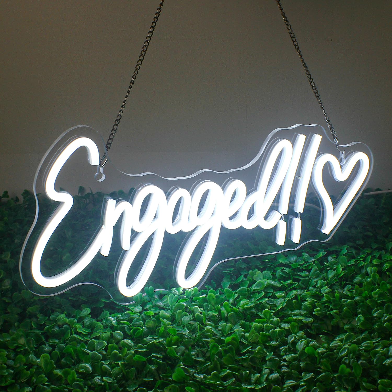 NOSUN Neon Sign for Wall Decor, Dimmable LED Light, 16.5x7.1in, Engaged, Acrylic