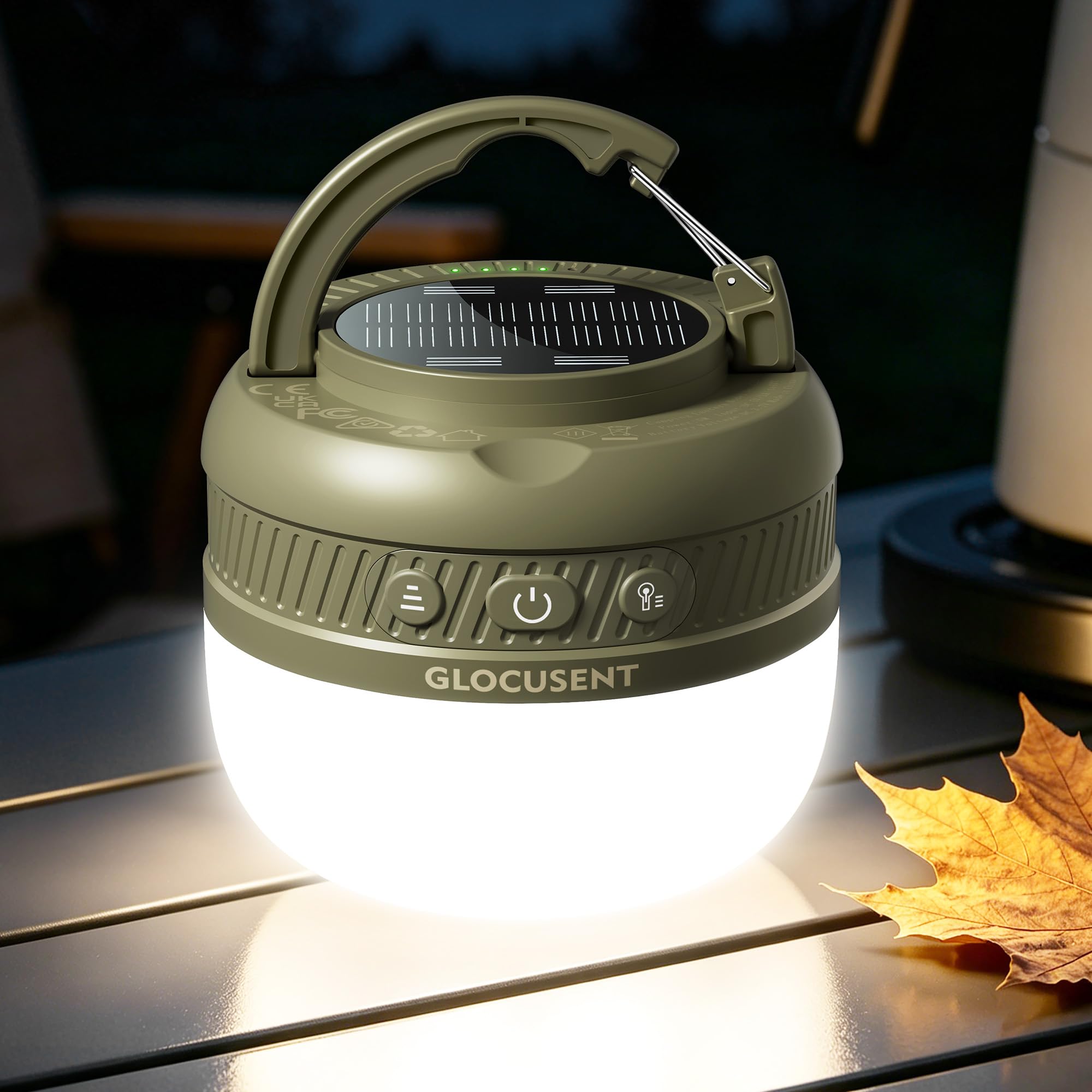 Glocusent Camping Lights Rechargeable, 5000mAh 400H Runtime, Led Camping Lantern with 5 Brightness 3 Modes & SOS, IPX5 Waterproo