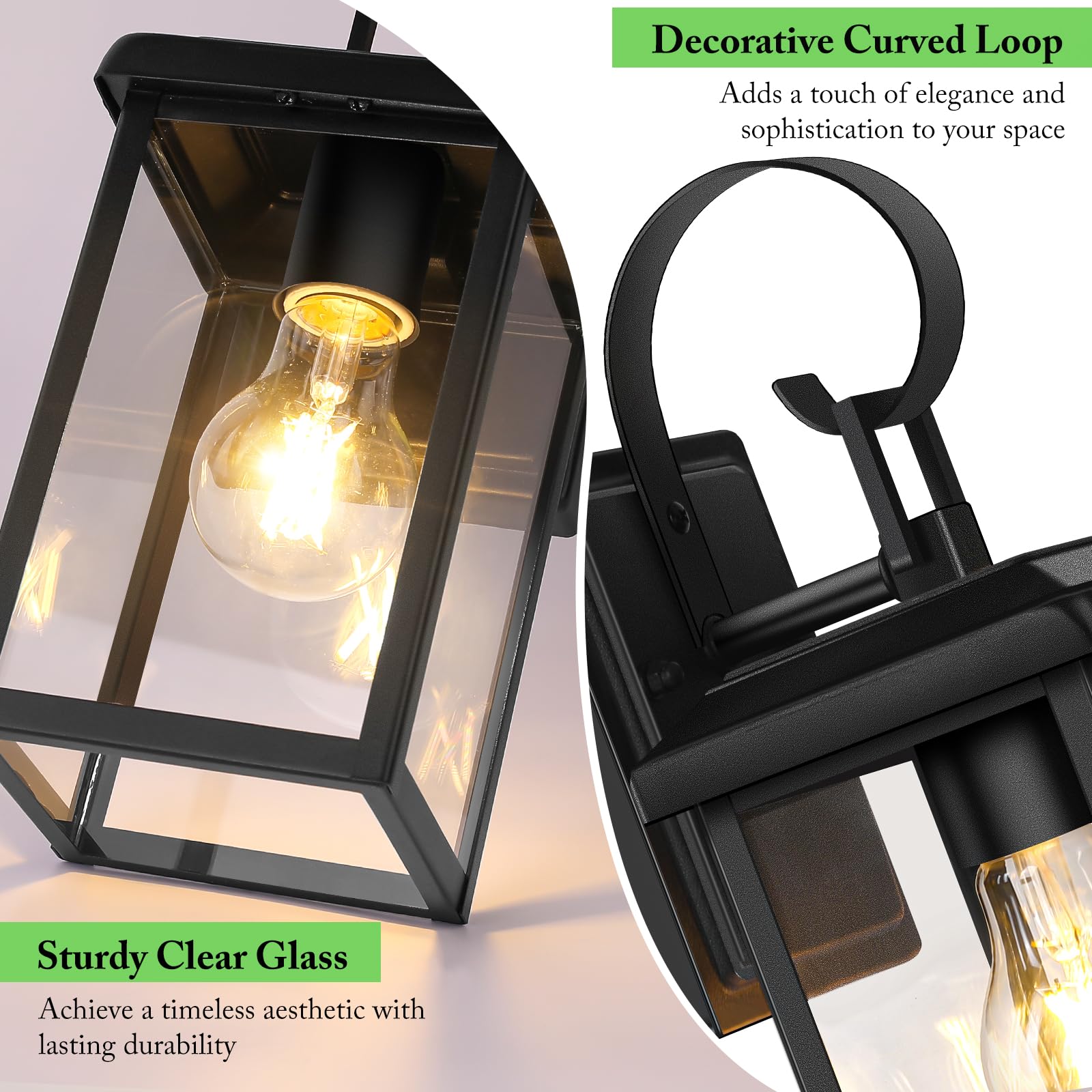 Beslowe 2-Pack Outdoor Wall Light Fixtures, Exterior Lighting Fixtures Wall Mount, Waterproof Porch Lights Outdoor Wall Sconces