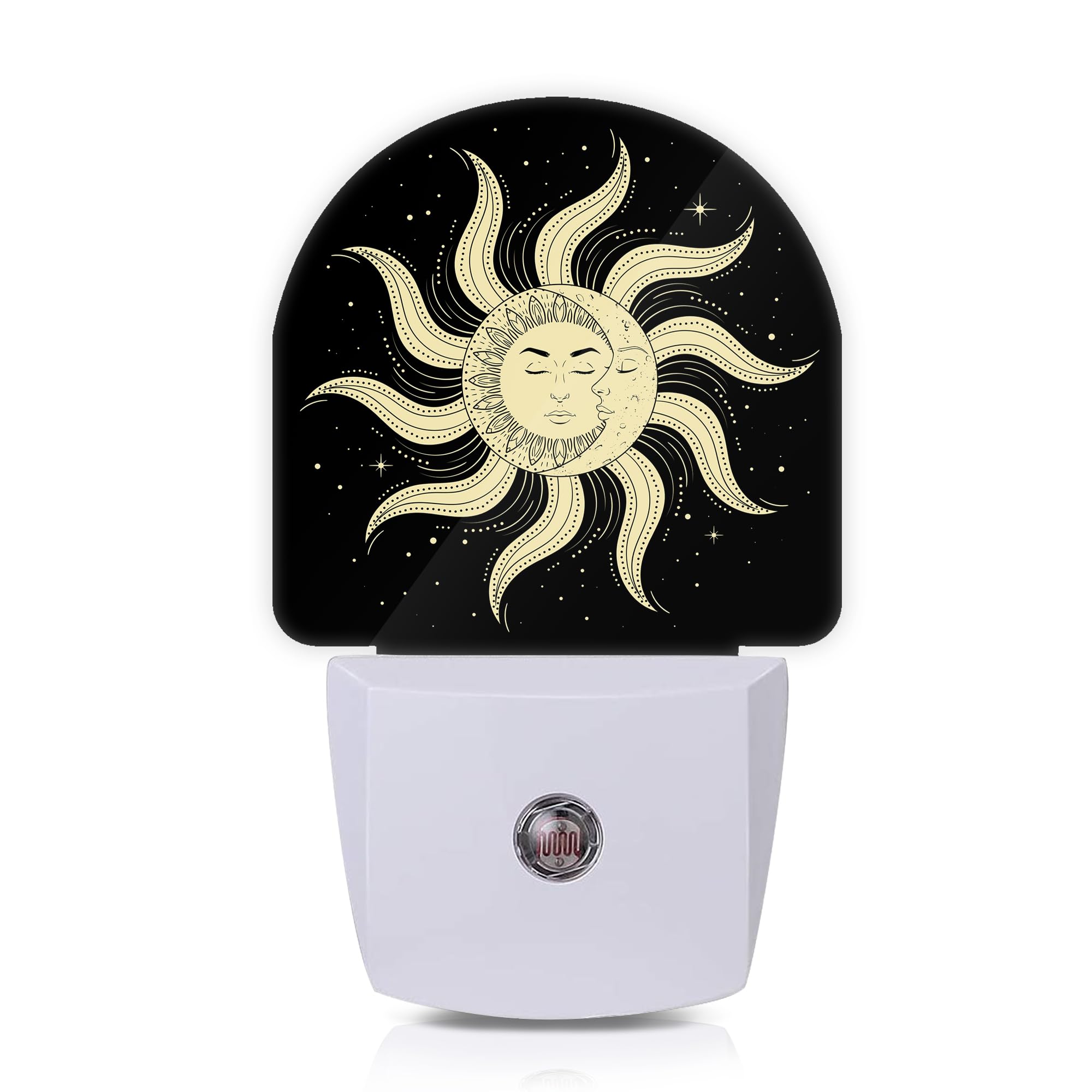 Axxitude Moon Star Sun Night Lights Plug into Wall for Girls Boys Room,Night Light LED Lamp Dusk to Dawn Sensor Round Lamp for B