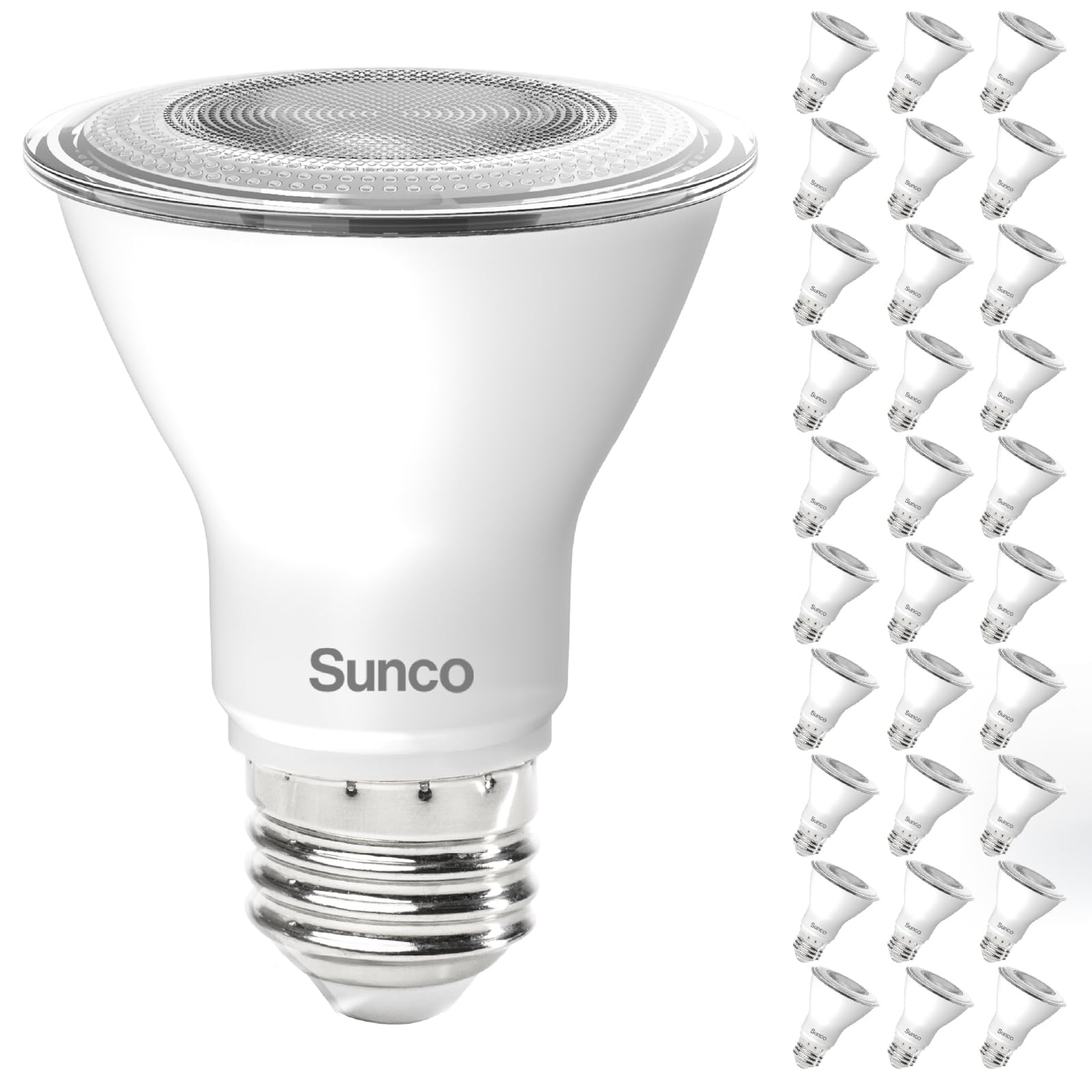 Sunco 30 Pack PAR20 LED Bulbs, Flood Light Bulb Outdoor, 500 LM, 7W (50W Equivalent), 6000K Daylight Deluxe, E26 Medium Base, Di