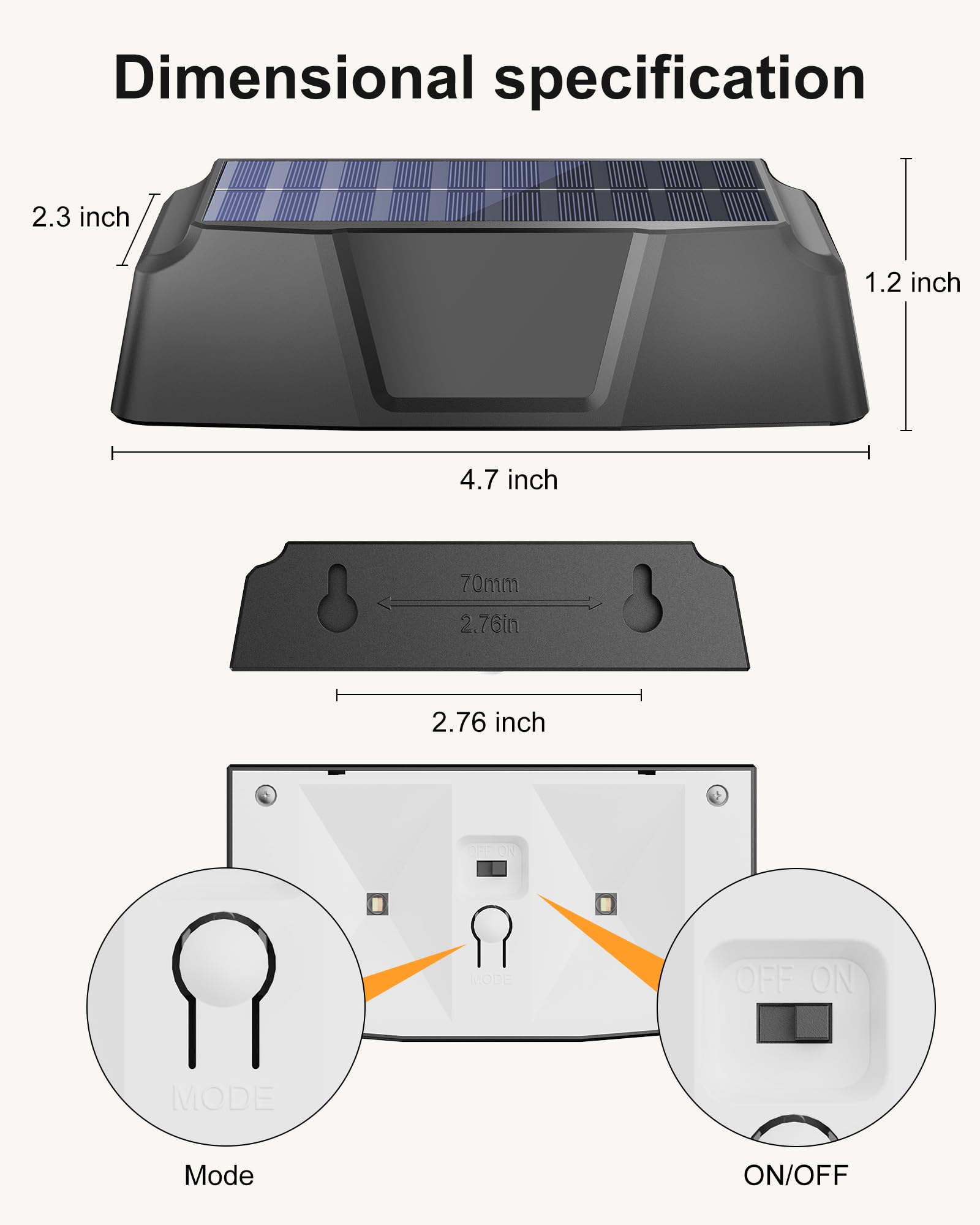Brightown Solar Fence Lights Outdoor - 6 Pack Solar Outdoor Lights With Warm White, Cool White, 7 Rgb Color, Fade/Jump Modes, So