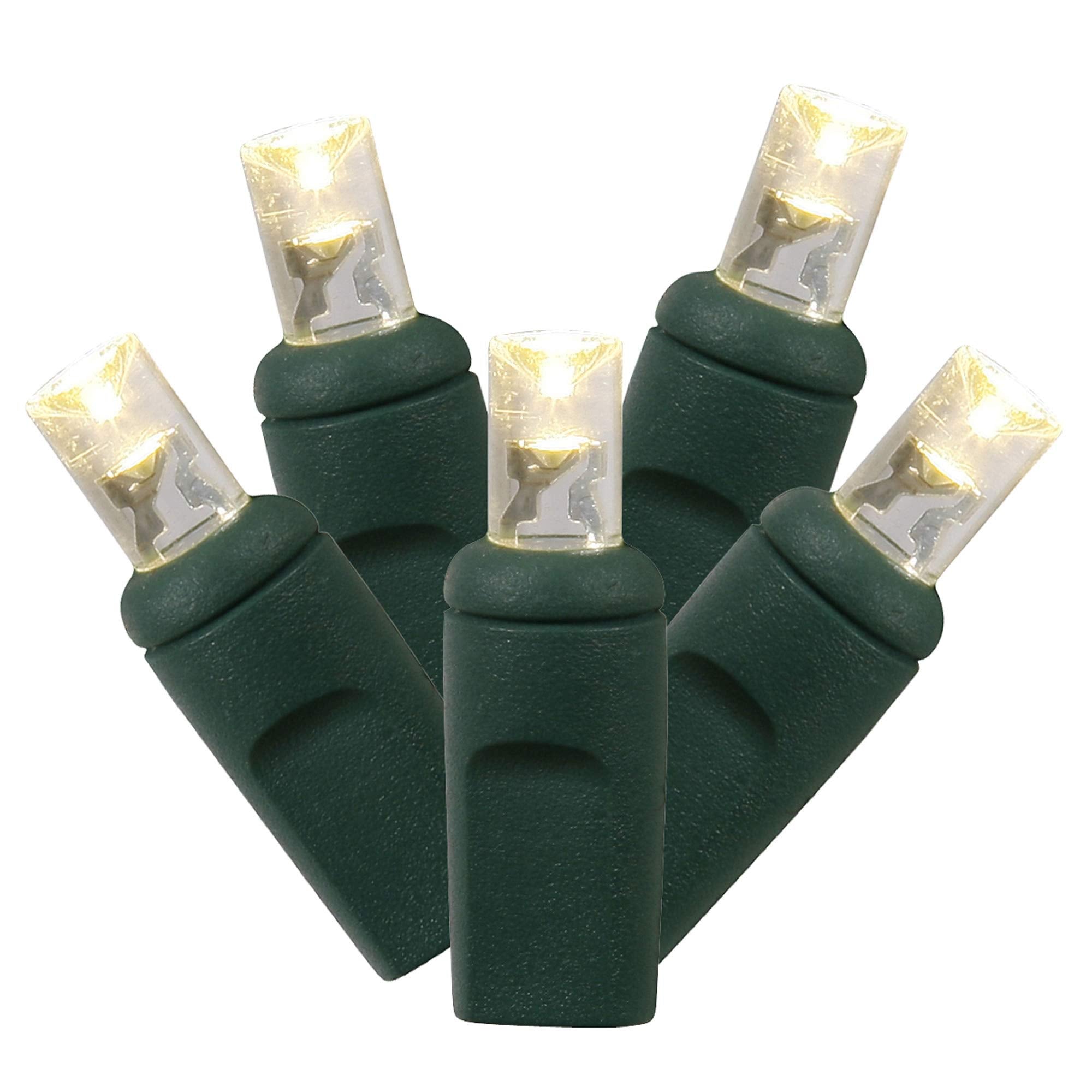 Vickerman Warm White Twinkle LED String Lights, 70 Lights, 35 Strand, Green Wire, UV Plastic, Model X6G2701TCSA