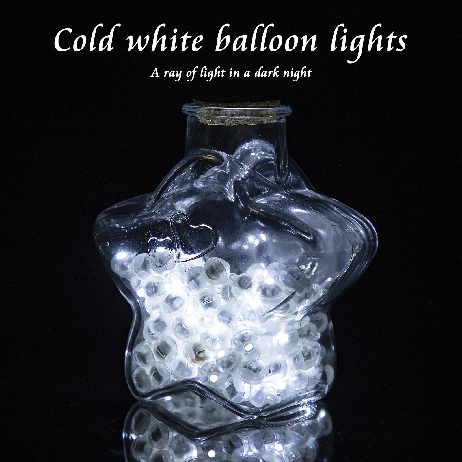 Chzk 50Pcs Balloon Lights Mini Led Lights Round Long Standby Time Ball Light Paper Lantern Balloons Lights For Birthday Party Christmas Halloween Decoration (50, Cold White)