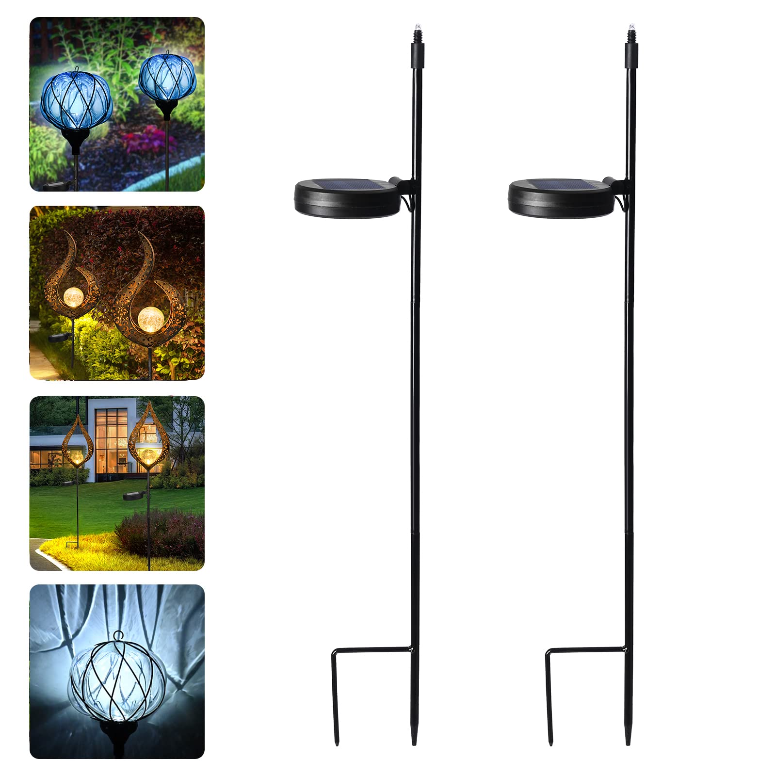 Greenidea 2 PCS Solar Stake Light Replacement, Garden Solar Lights Replacement Pathway Outdoor Garden Decor Light Replacement So