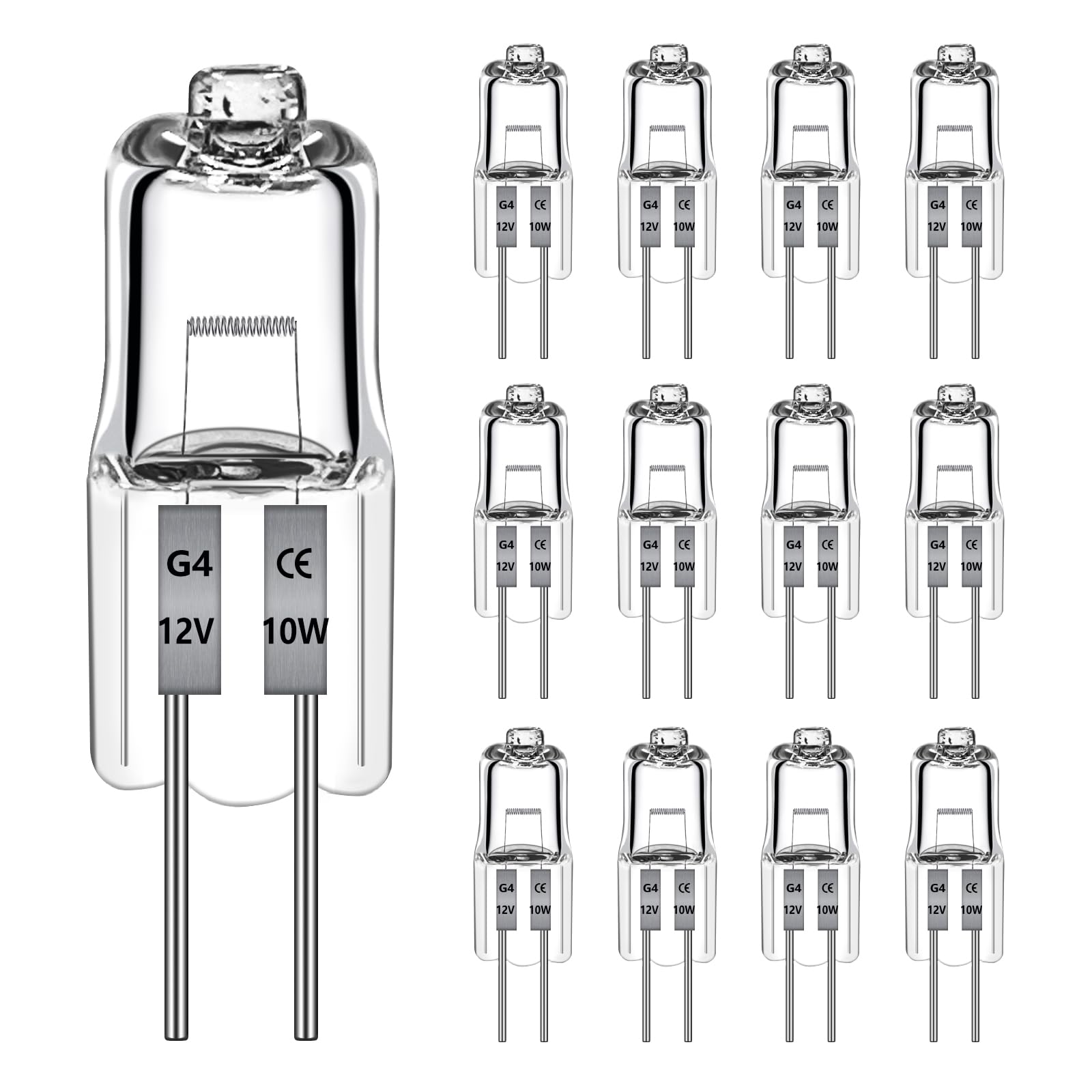 Blakapoo G4 Bulb,12V 10W Halogen Light Bulbs 2 Pin G4 Light Bulbs Replacement For Under Cabinet Puck Light,Chandeliers, Accent L