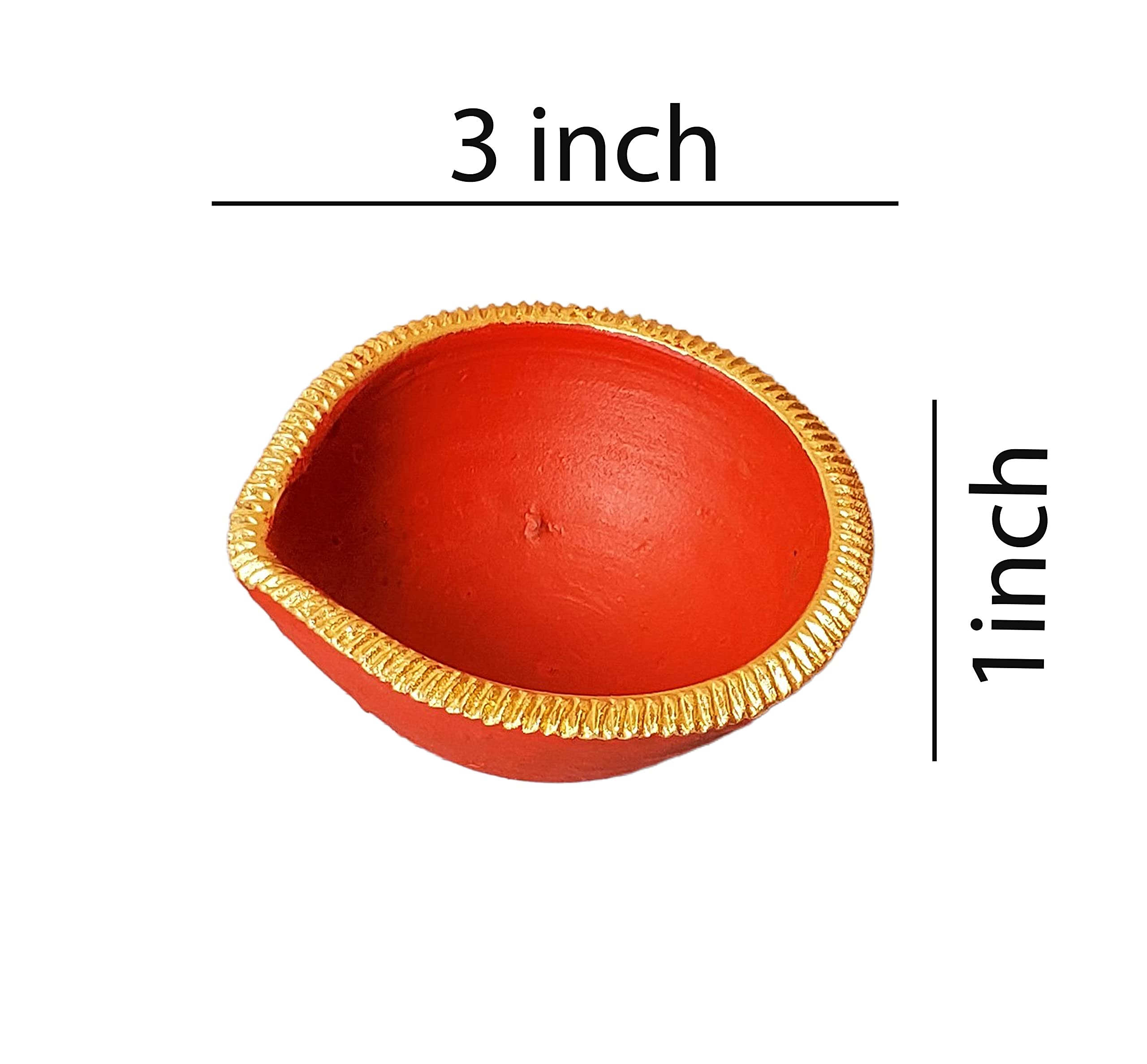 Pure Source India Terracotta Handmade Decorative Diya'S, 3 Inch, 6 Pieces, Multicolor