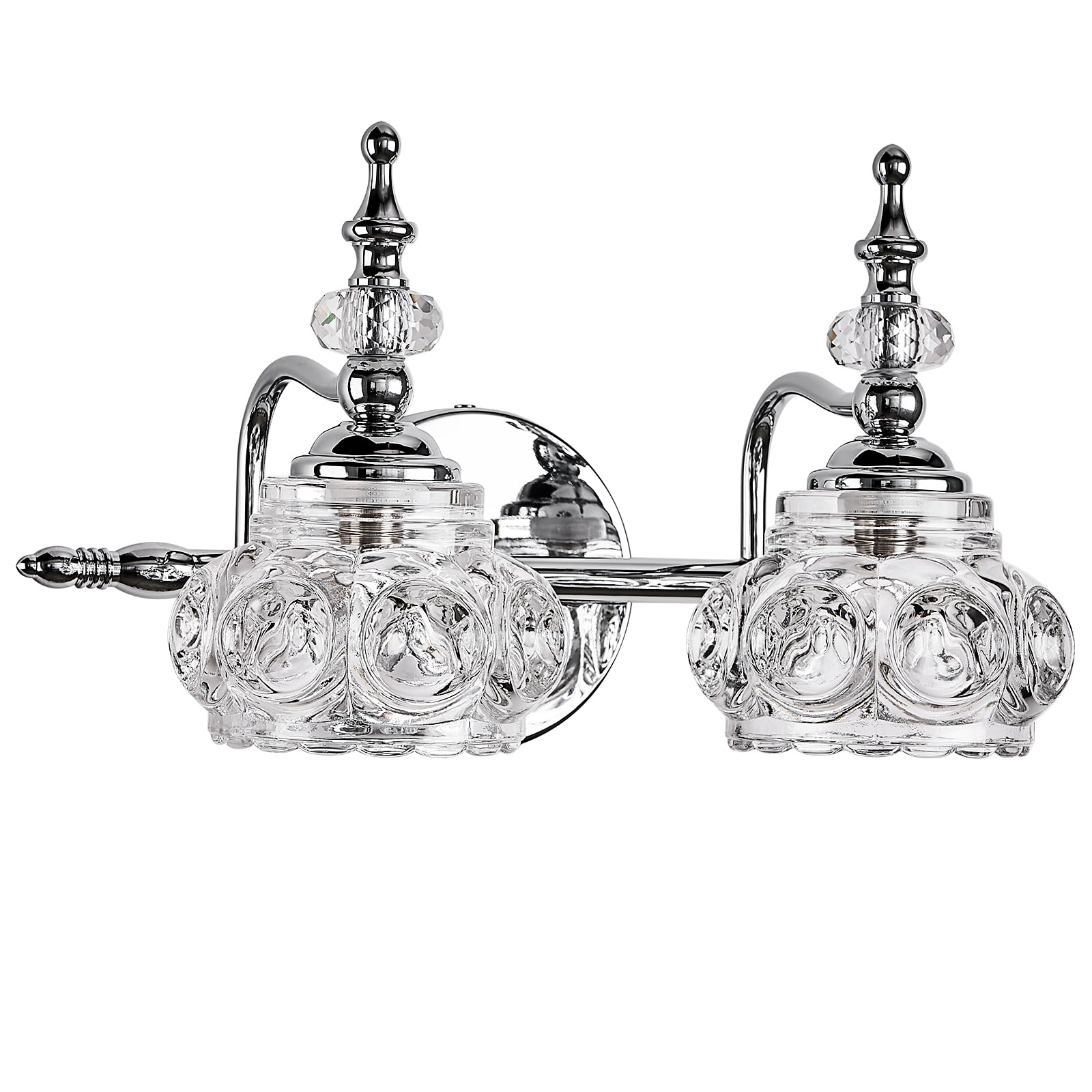 DJFHKO Chrome Vanity Light - 2 Light Bathroom Fixtures, Glass, Modern Design