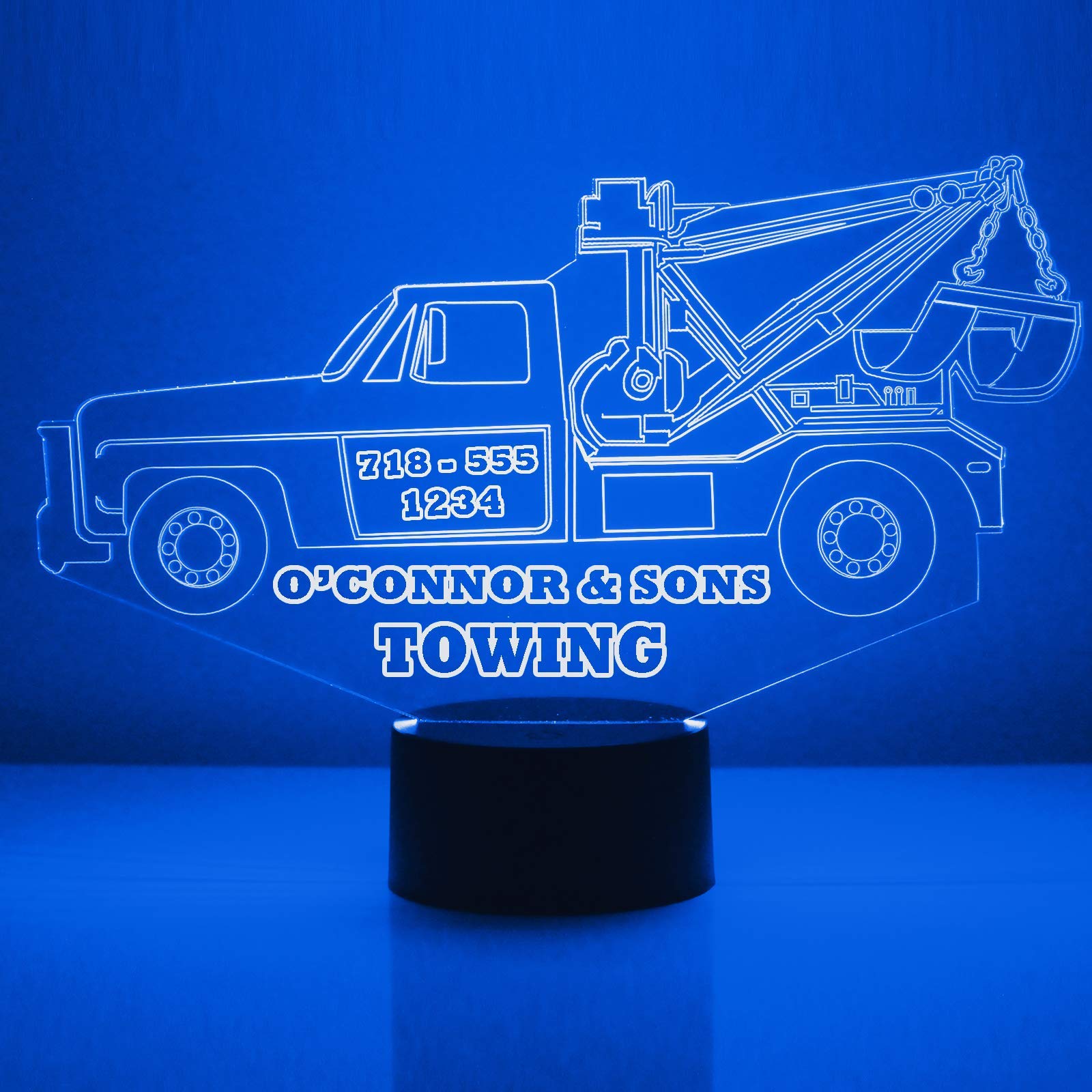 Tow Truck Driver Custom LED Name Sign with Remote, Light Up Name Sign and Personalized Name Night Light, Customized Like You Wan
