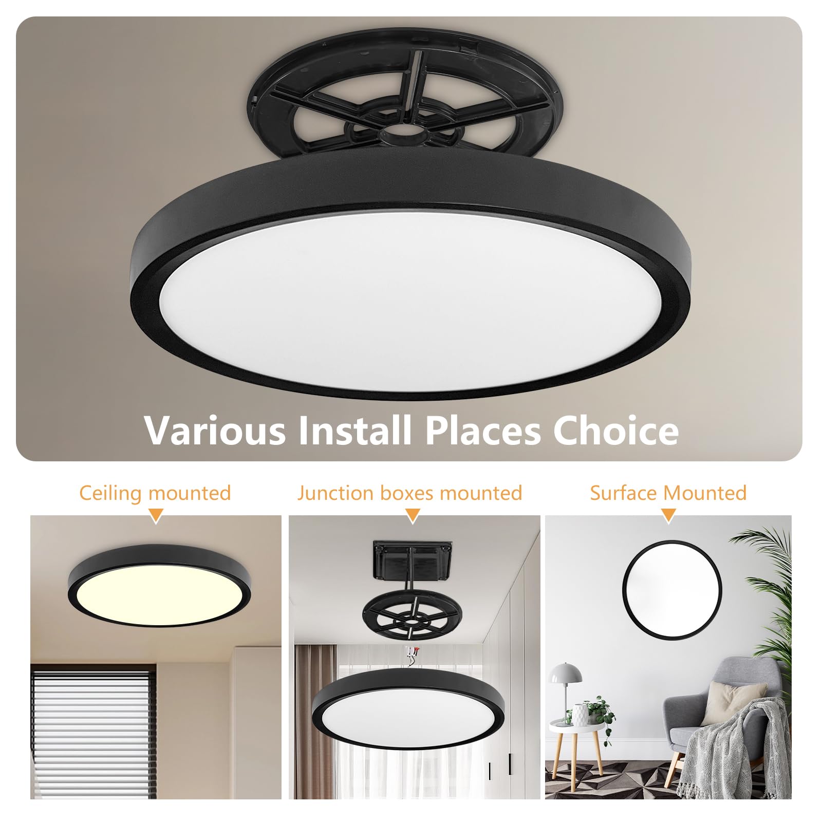 Offiy 4Pk 15.8 Inch Led Ceiling Light Flush Mount, 32W, 3480Lm, 3000K/4000K/6000K Cct Selectable Super Slim Ceiling Light, Close