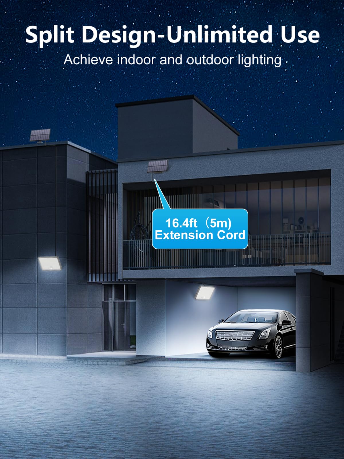Topabol 400LED Solar Lights, IP67 Waterproof, 3 Modes, Remote Control, 16.4ft Cable, Cool White, 2 Pack