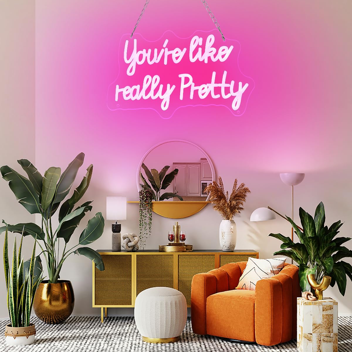 You Are Like Really Pretty Led Neon Sign 15 * 9 Inch,Pink Neon Signs With Usb Power For Room Decor Or Wall Decor, Pink Room Decor For Girls Room,House,Party,Decorate,Gifts