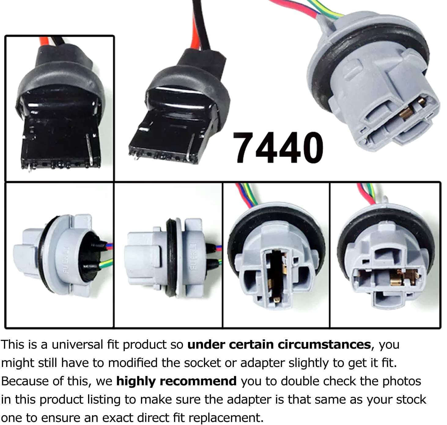 iJDMTOY 7440 50W 6-Ohm Load Resistor Wiring Adapters for LED Turn Signal Lights