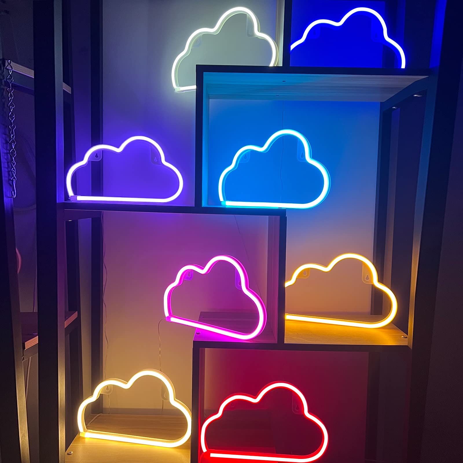 BerniceKelly LED Cloud Neon Sign Light for Wall Decor, Warm Yellow, Battery/USB Powered, Ideal for Bedroom, Christmas, Birthday, Wedding Party