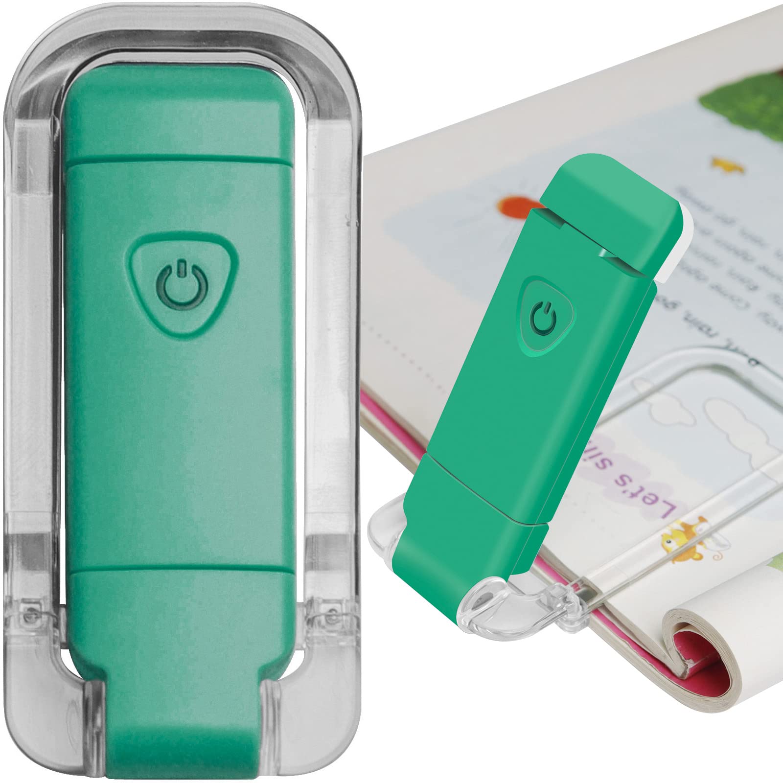 EGWASER Book Light for Reading in Bed, USB Rechargeable Clip on Book Lights, 3 Brightness Adjustable Dimmable Bookmark Light for