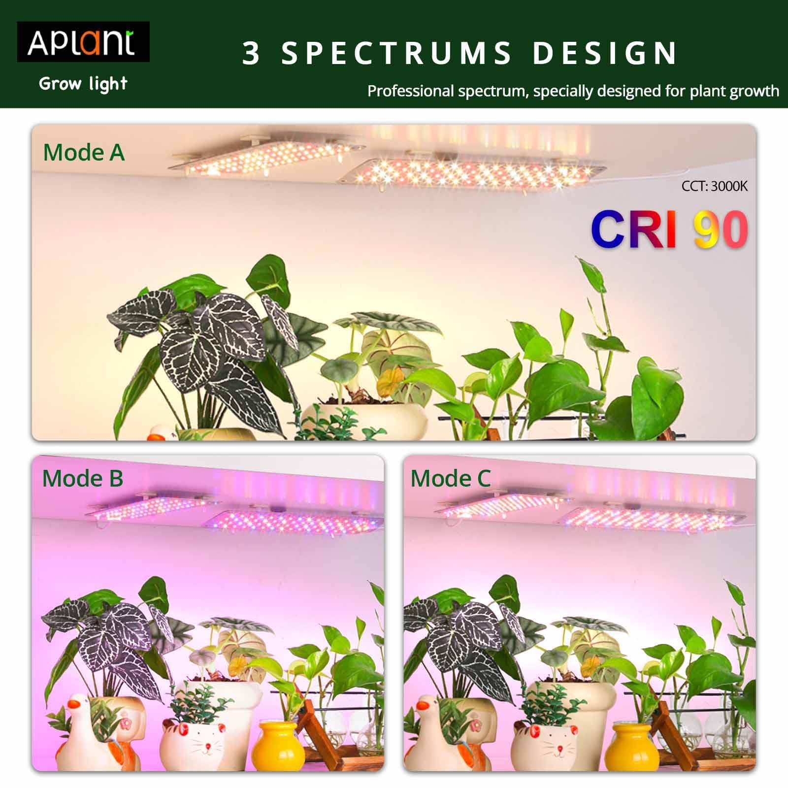 Aplant Grow Light, 0.04Inch Ultra Thin Led Grow Lights For Indoor Plants Full Spectrum With Timer, Dimmable Plant Light For Indoor Growing, 3 Spectral Modes Grow Light Strip For Germination,Growth,20W