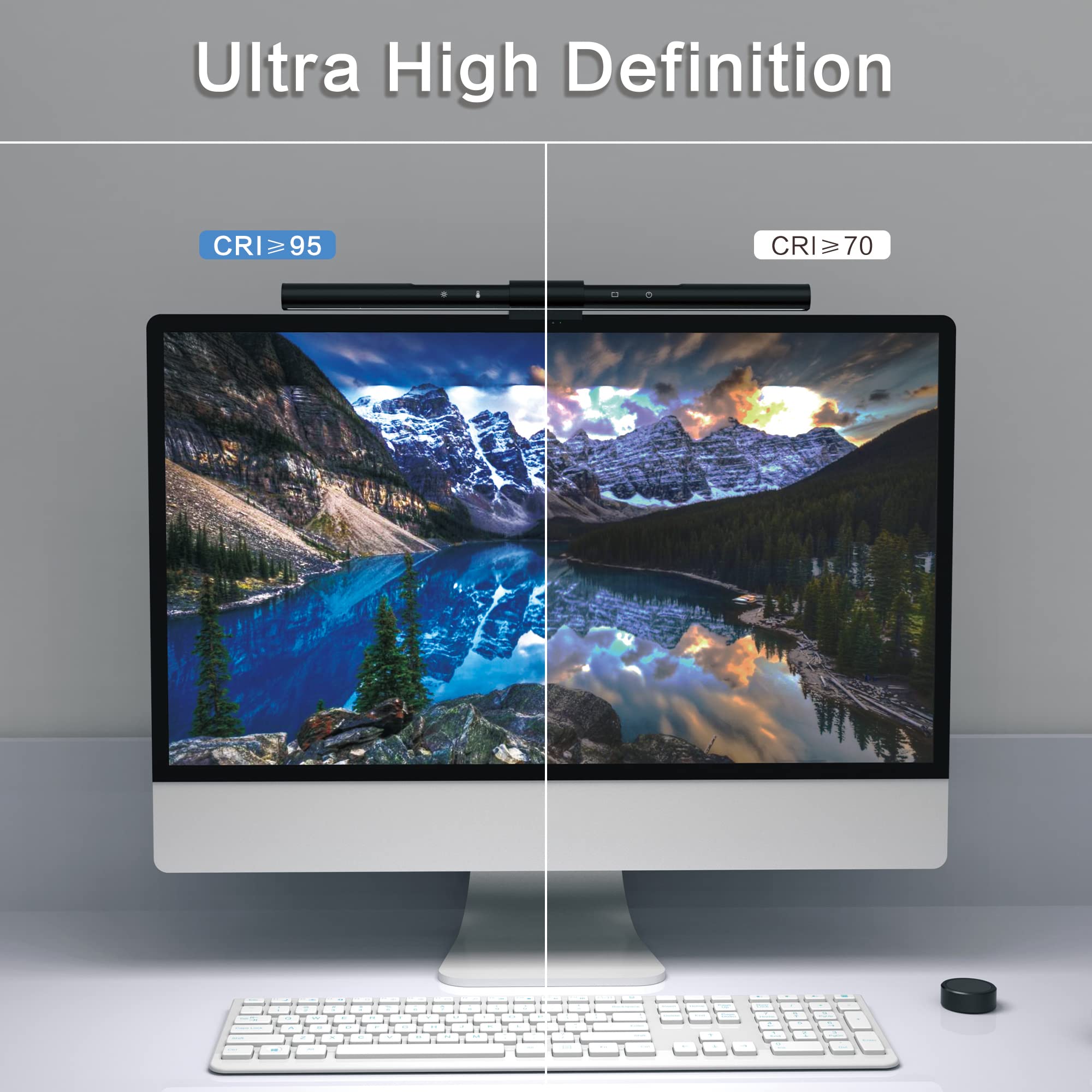 Melifo Monitor Light Bar With Remote Control, Light Bar With Auto-Dimming,No Screen Glare Monitor Desk Lamp For Work And Office