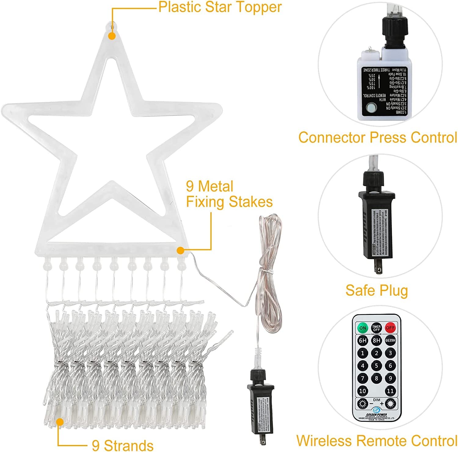 Miniao Color Changing Christmas Lights, 11 Modes, 320 Leds, Waterproof, Remote Control, 16.4Ft